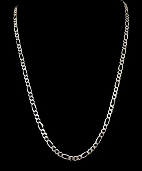24” Figaro Chain – 925 Sterling Silver, Made in Italy