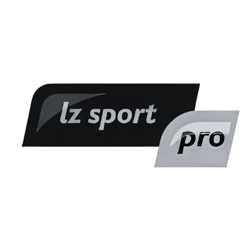 Close-up of two Zsport pro branded stickers, black and white, with a glossy finish