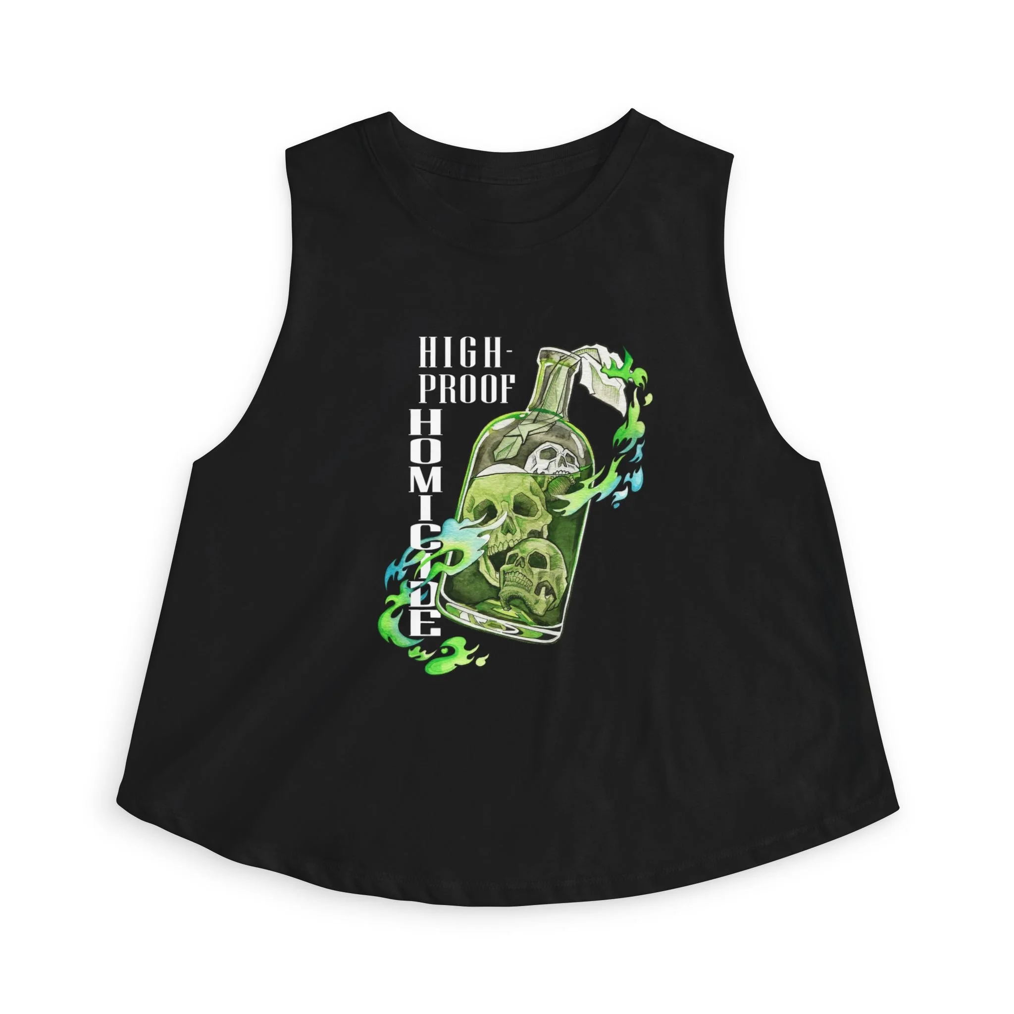 High-Proof Homicide Heavy Metal Crop Top — Women's Band Tee