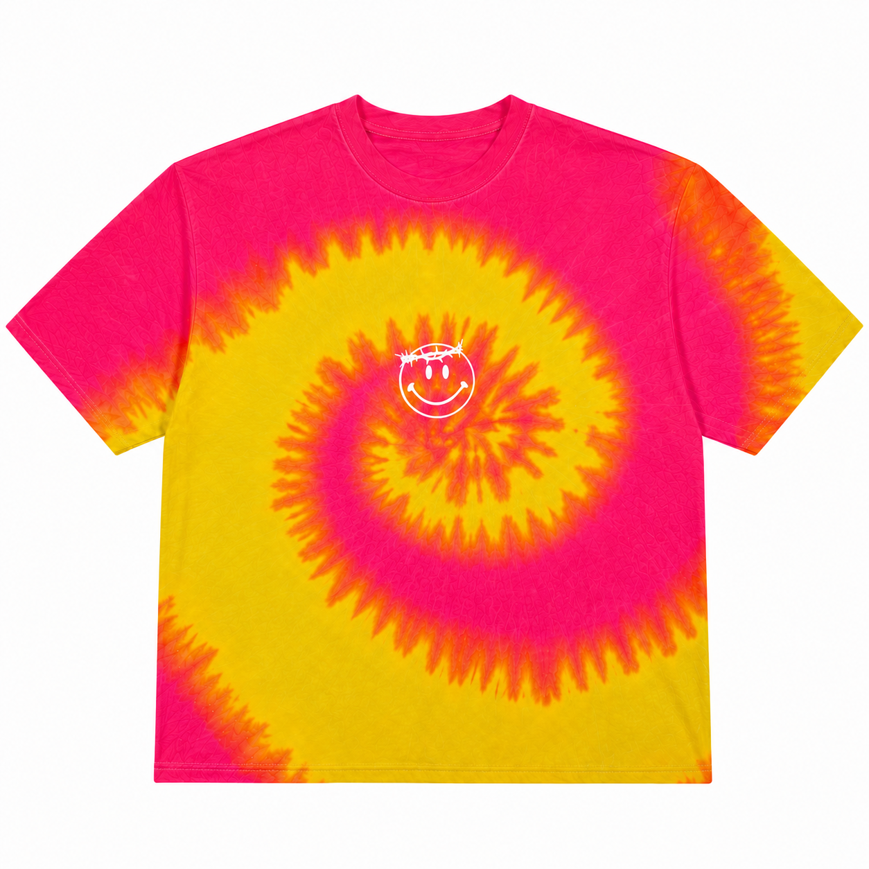 Smiley Pink Tie Dye Tee
