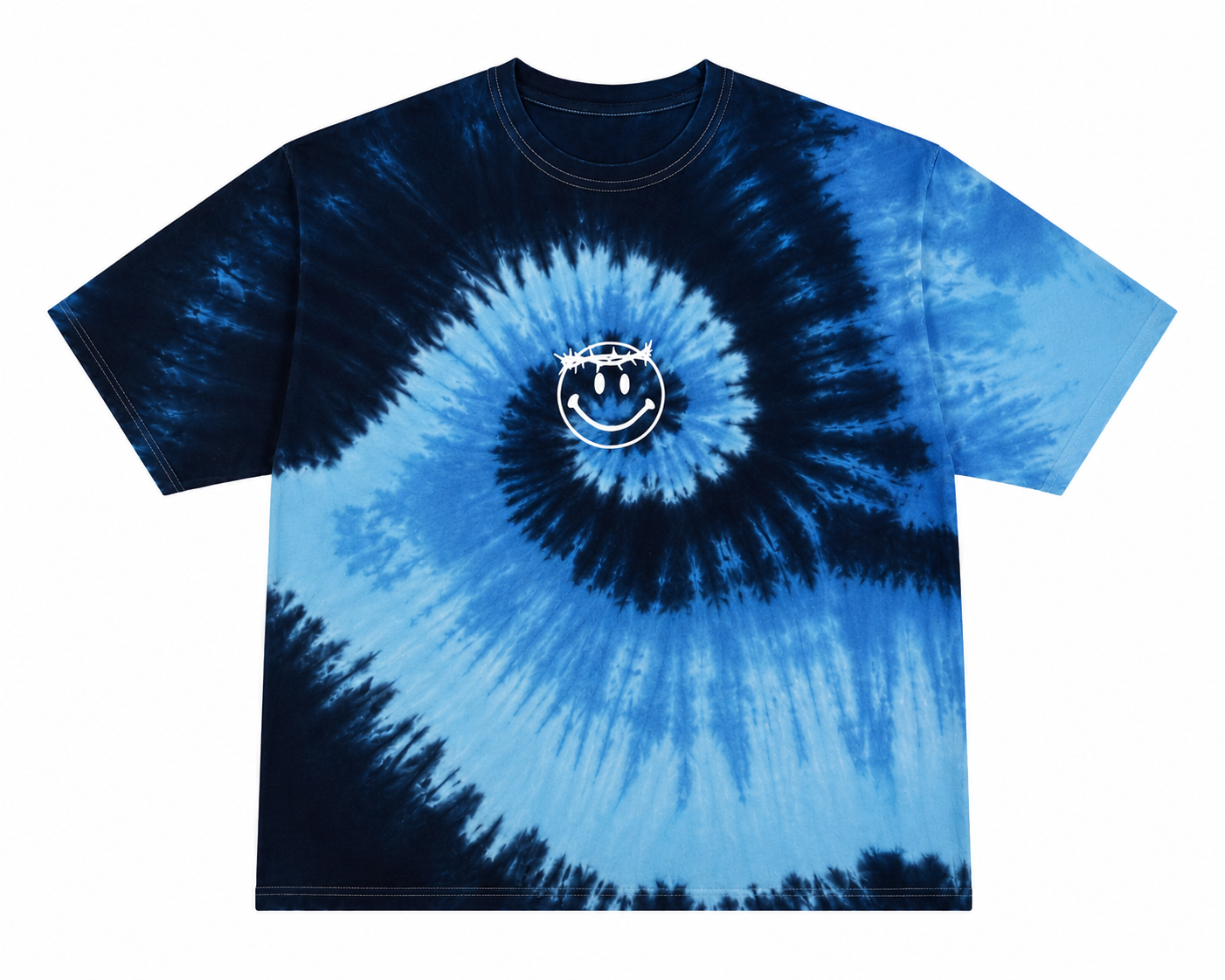Smiley Blue Tie Dye Tee