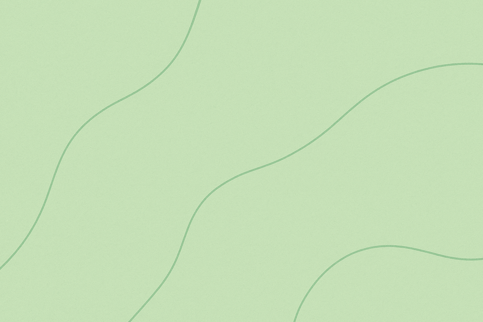 A light green background with darker green curving lines.