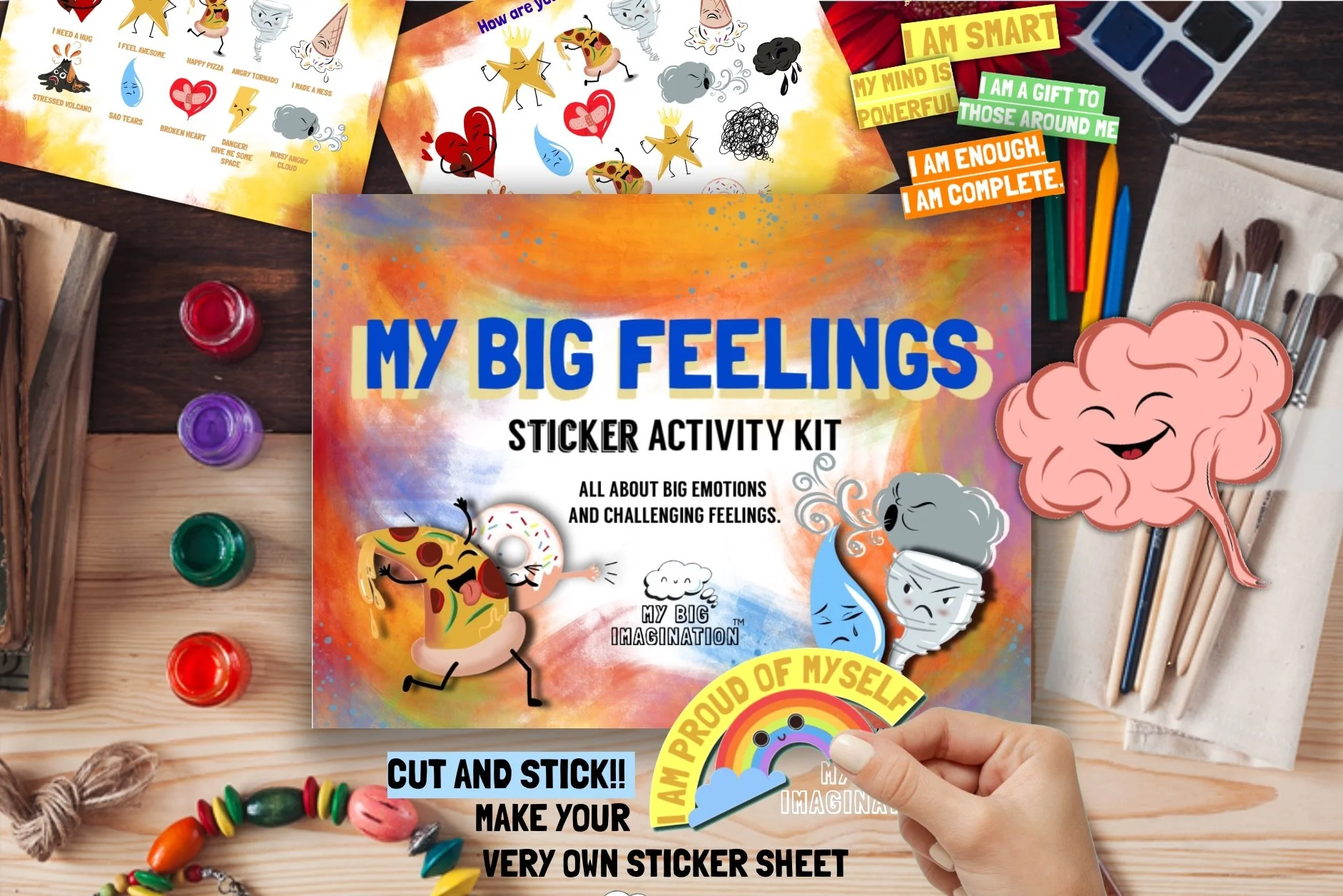 MY BIG FEELINGS . Personalised sticker activity kit + free affirmations audio