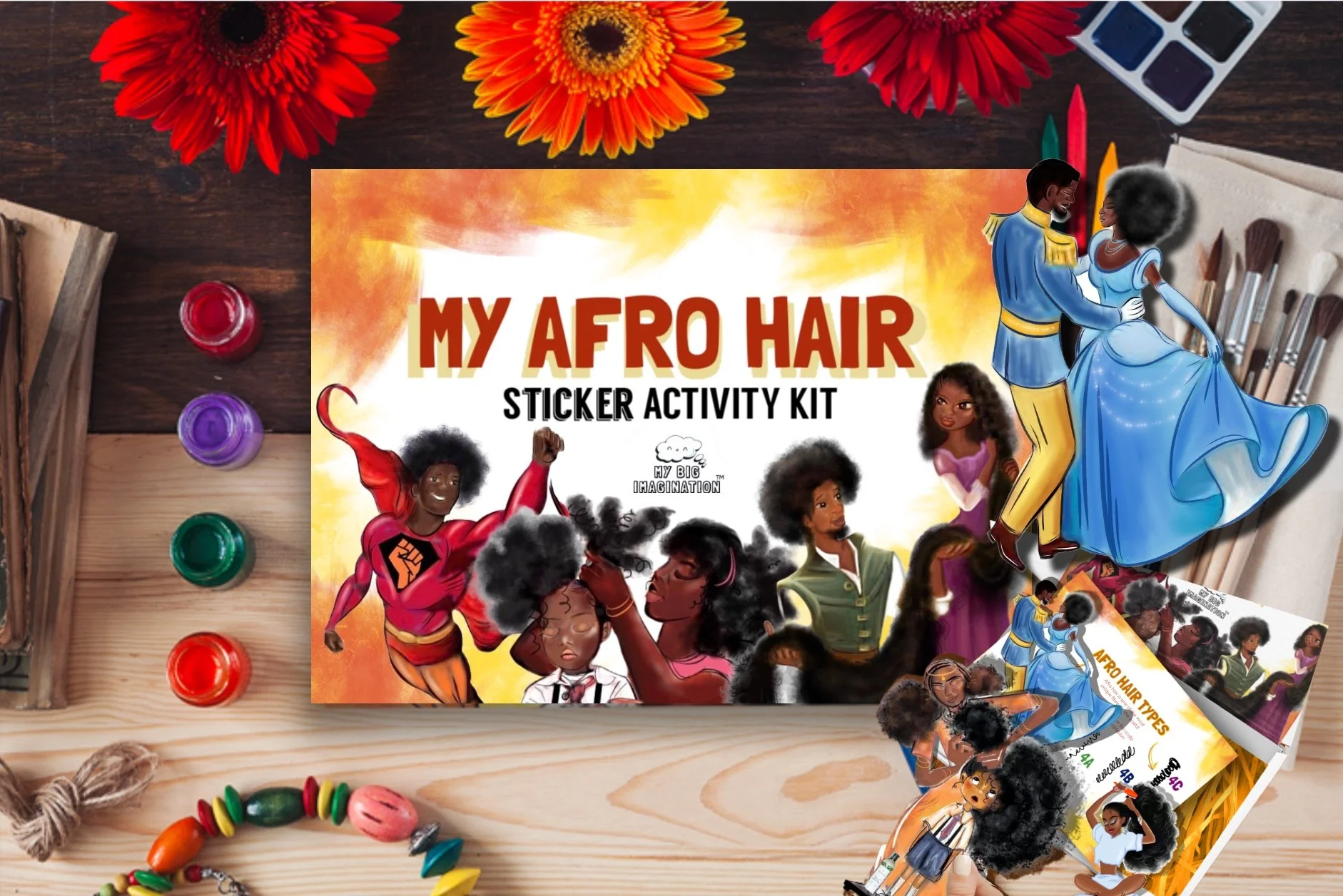 MY AFRO HAIR- Personalised sticker activity kit + free audio