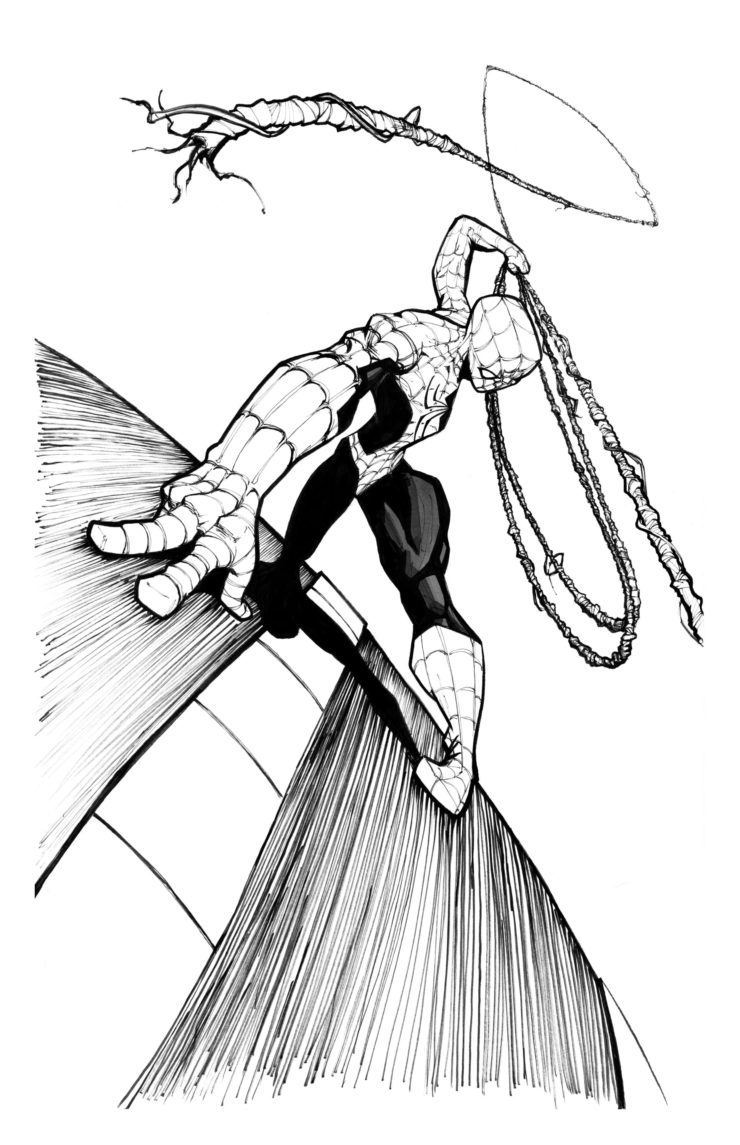 Print - B&W - Spider-Man Web Whip