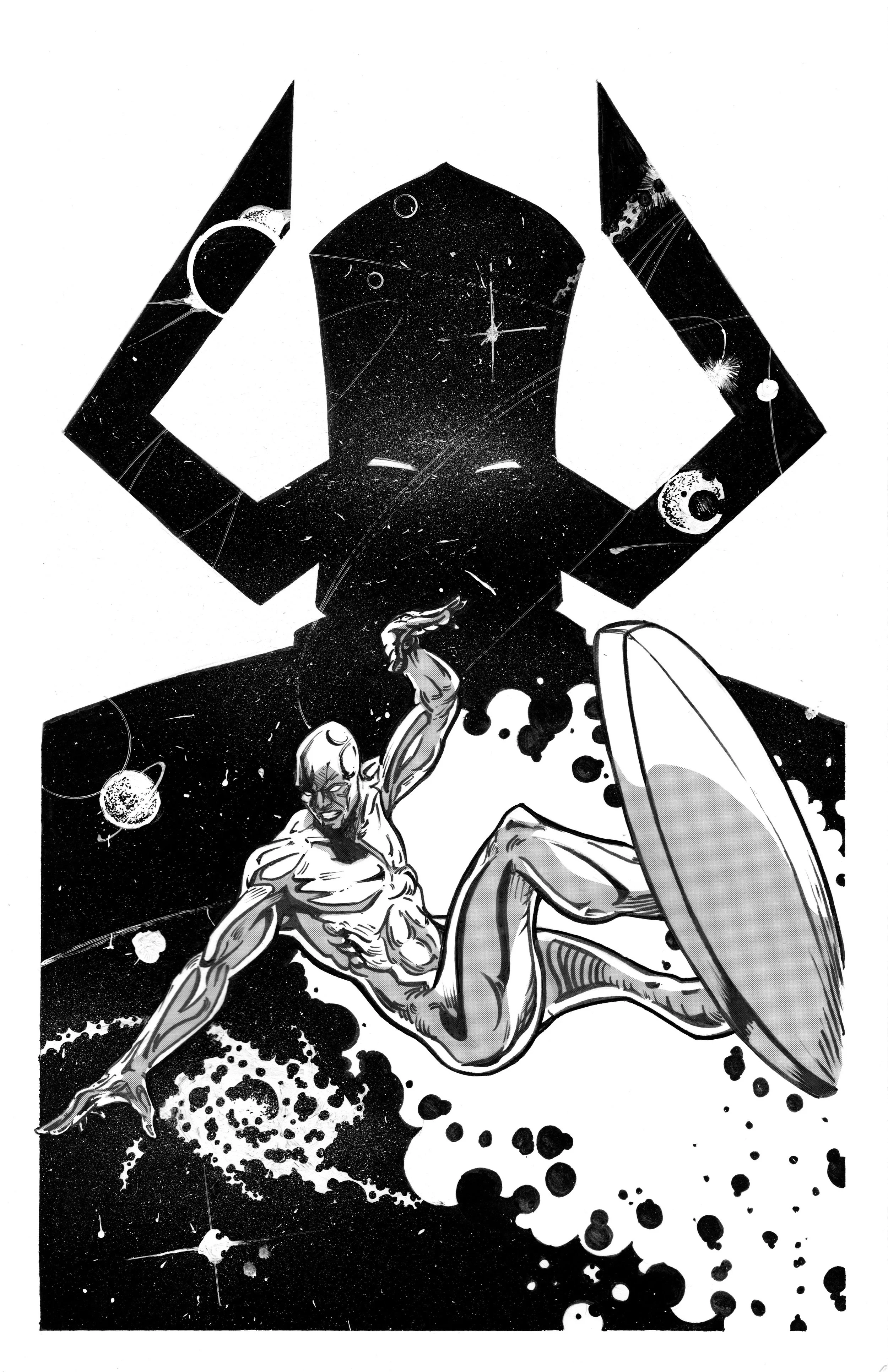 Print - B&W - Silver Surfer
