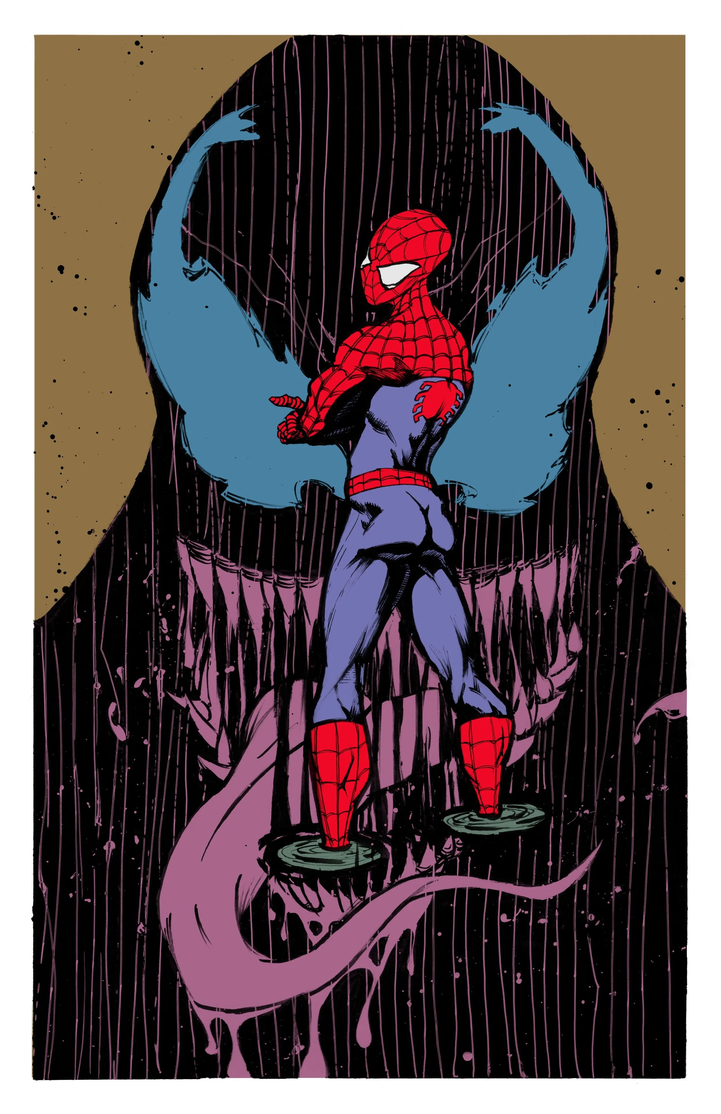 Print - Color - Spider-Man + Venom Silhouette