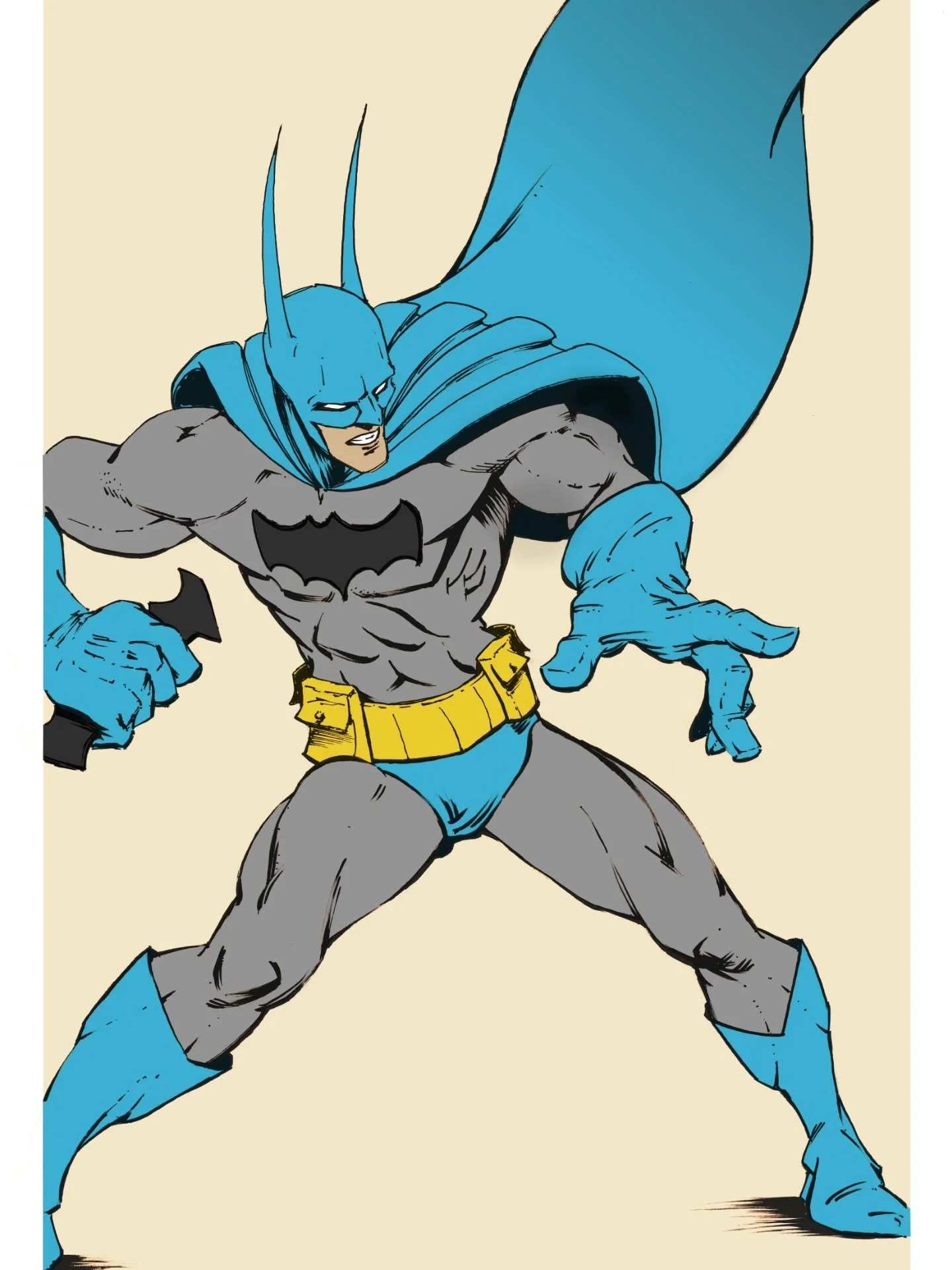 Coloring prints for the upcoming show. I'm a big fan of Batman in his blue suit. 

I've also started scanning my pencils and making those into blue lines to ink over. So now I have original pencils and original inks. 

I personally love when I see in