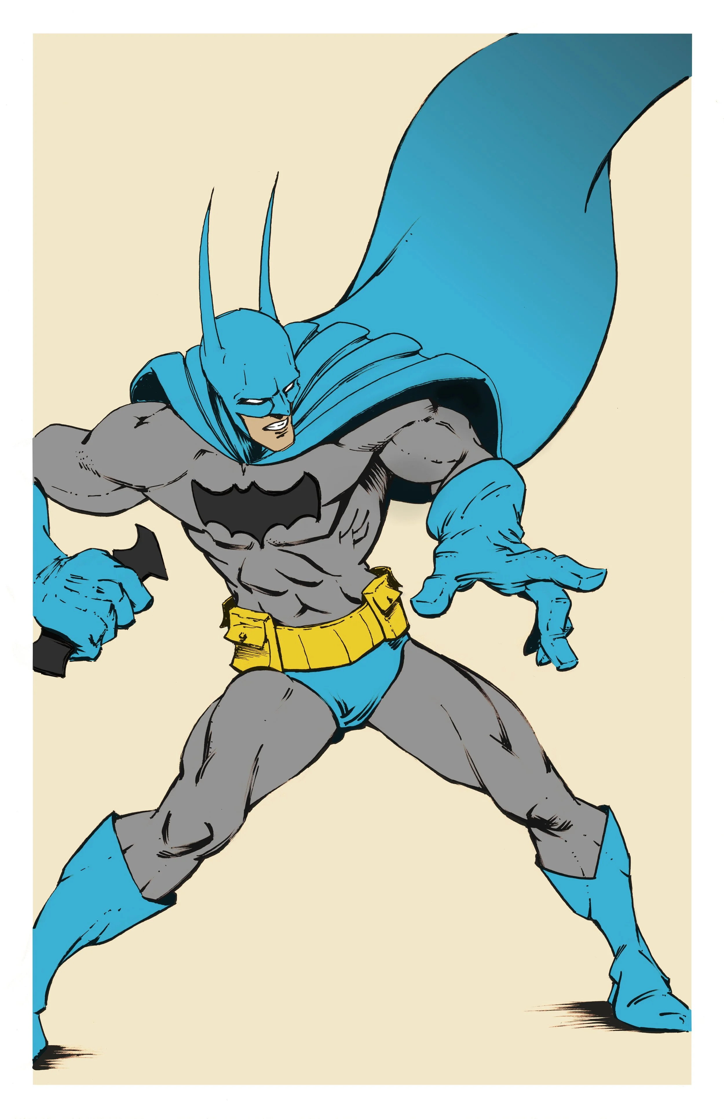 Print - Color - Batman and His Bat-Shuriken