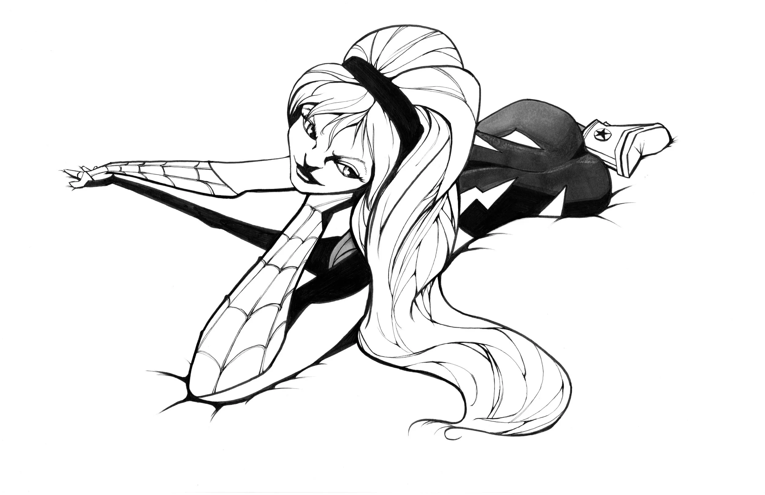 Print - B&W - Gwen Stacey Pin-Up