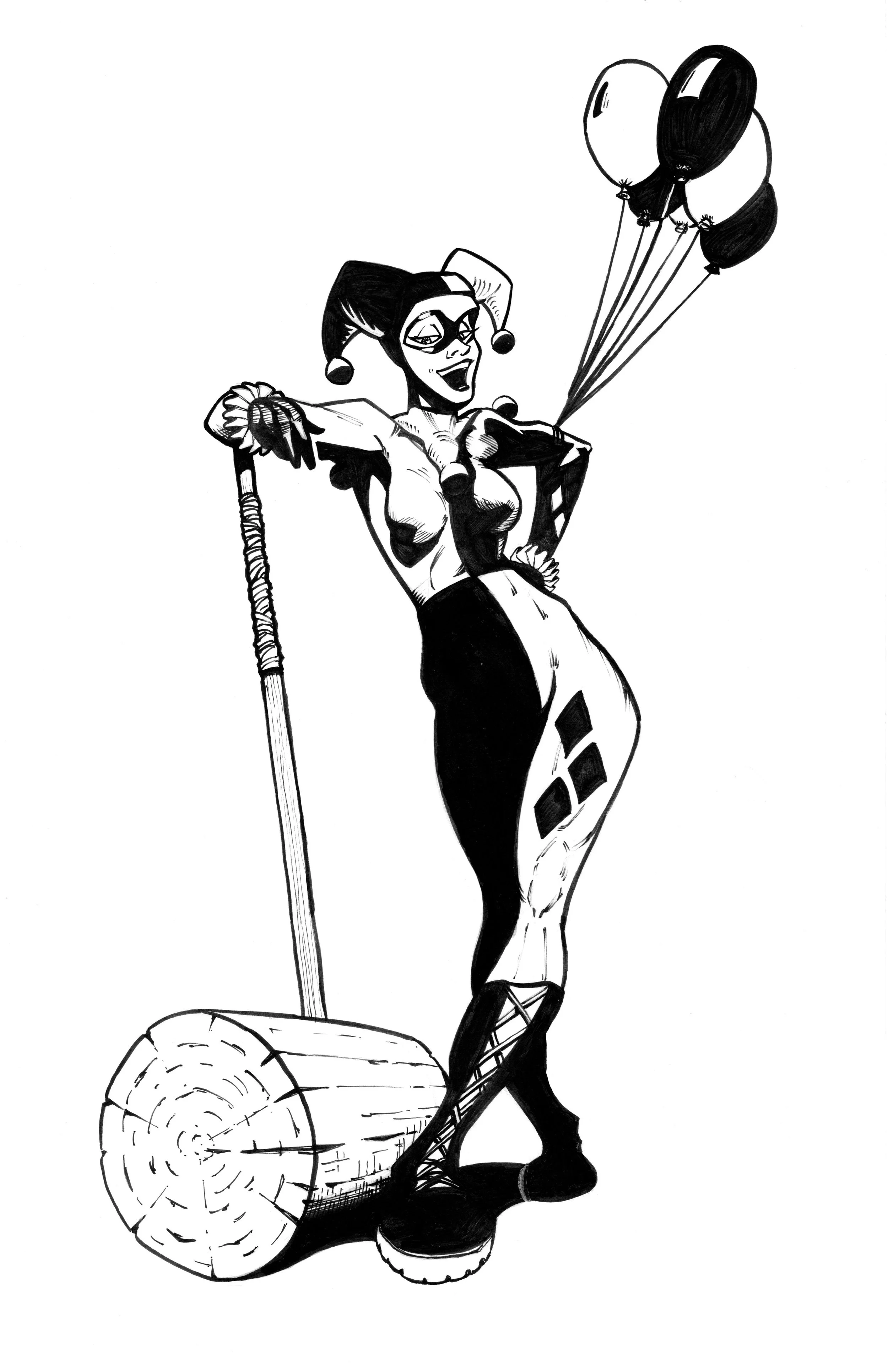Print - B&W - Harley Quinn