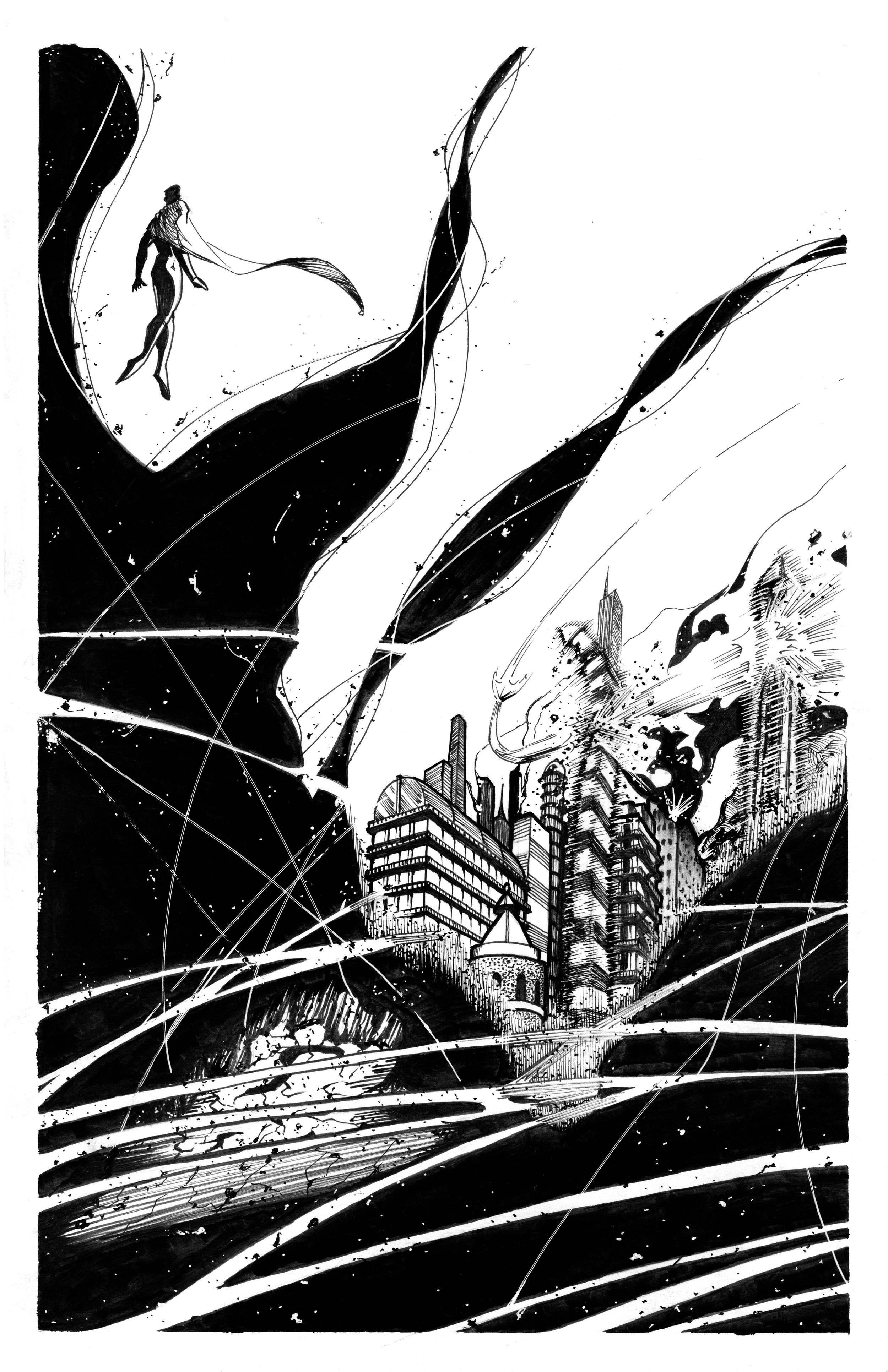 Print - B&W - Attack on the City (Hero View)