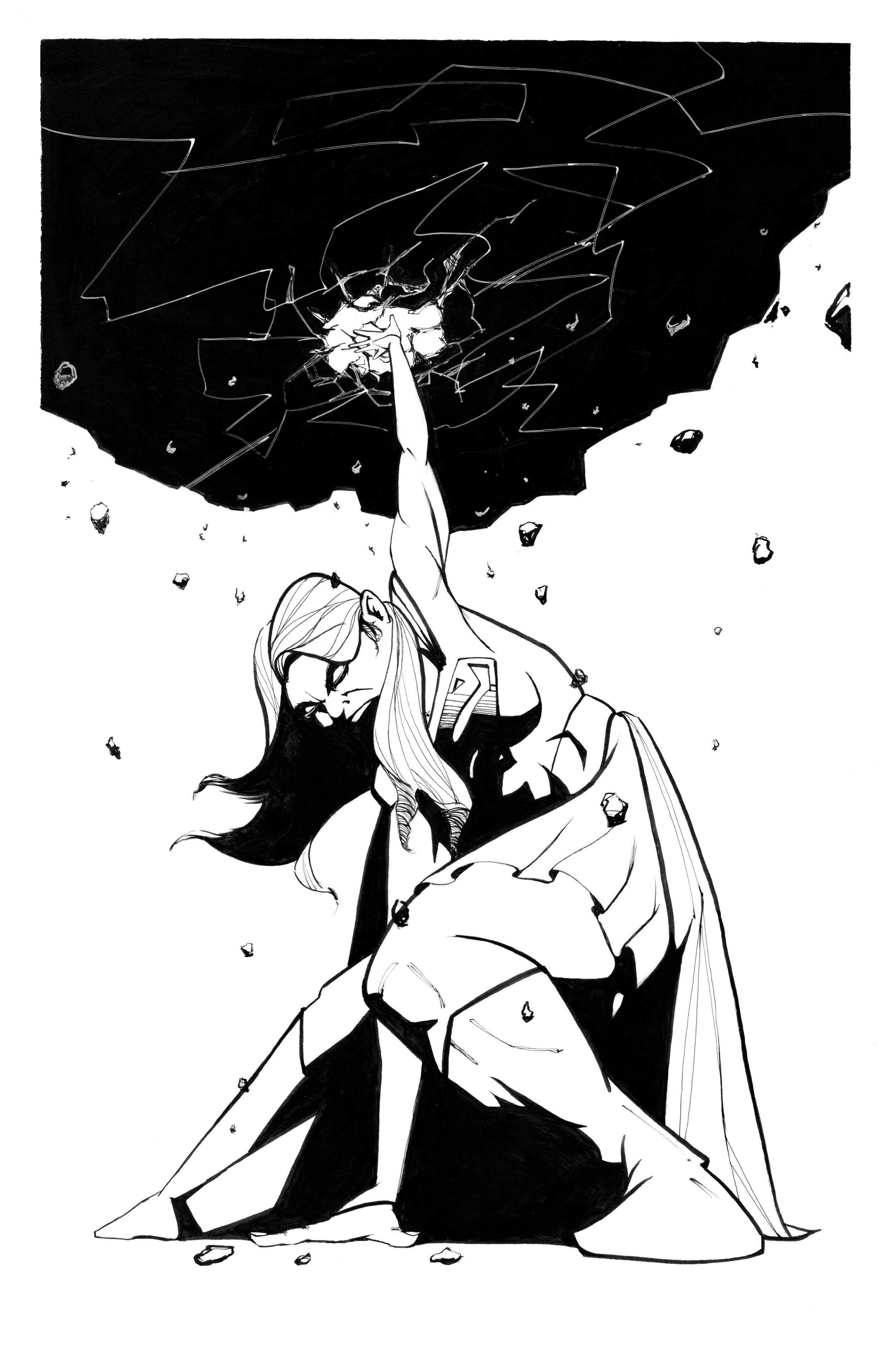 Print - B&W - Supergirl Boulder