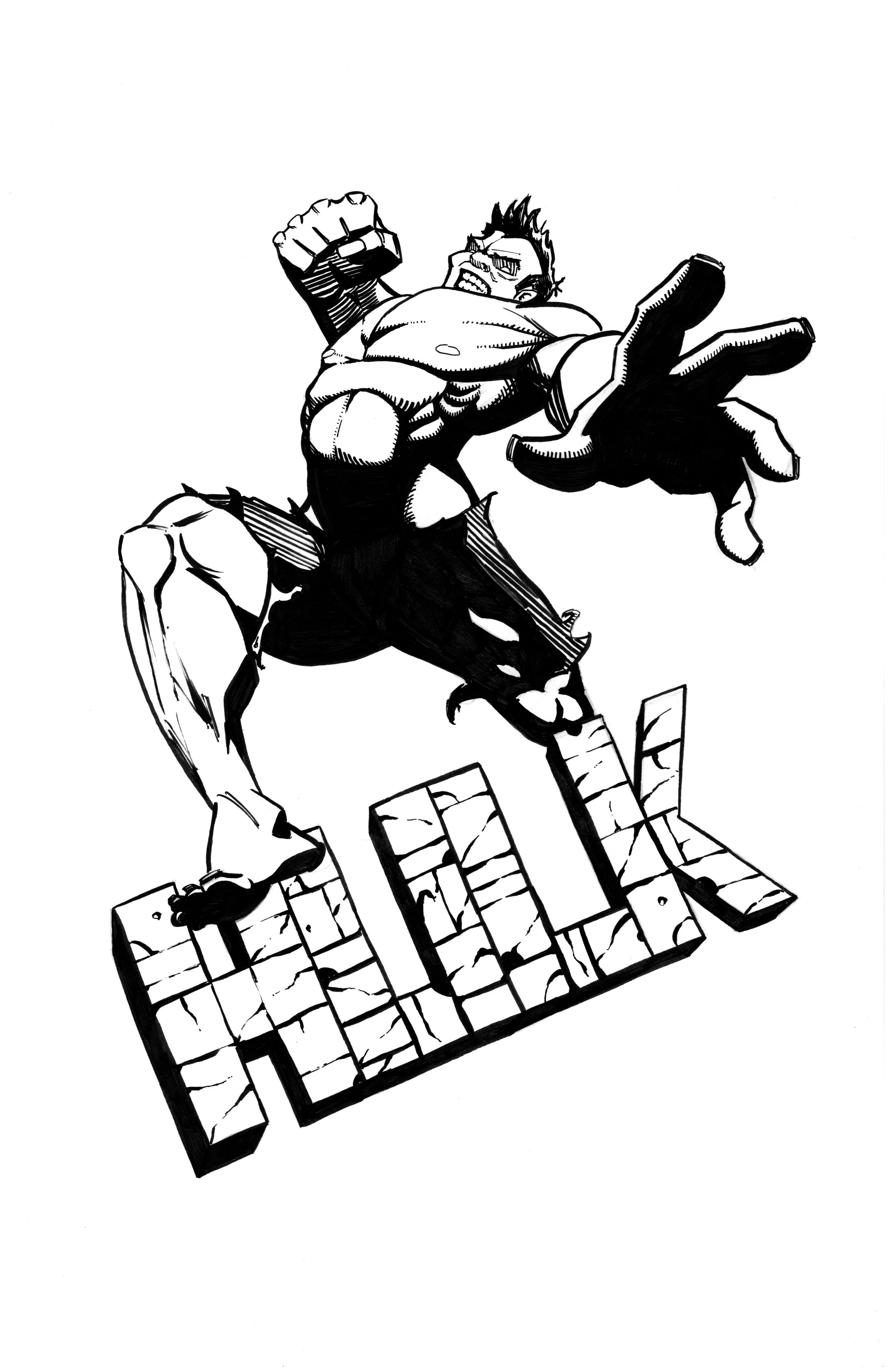 Print - B&W - Hulk