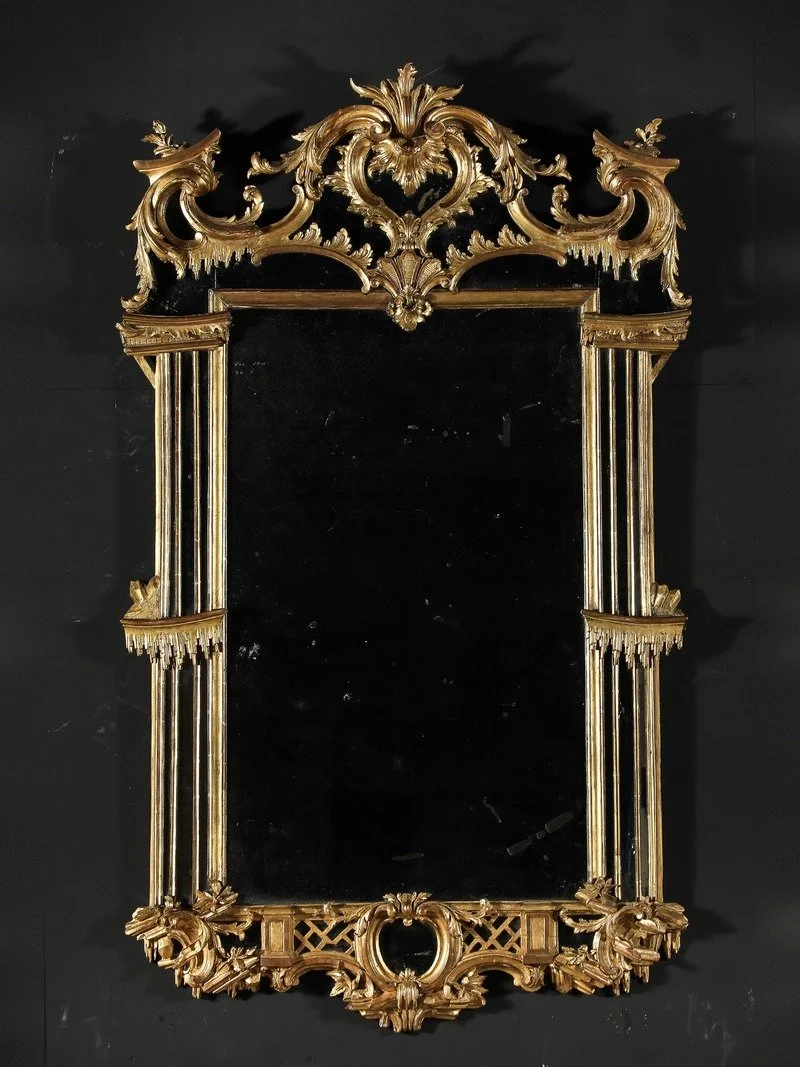Irish Chippendale Giltwood Pier Mirror, Mid 18th Century