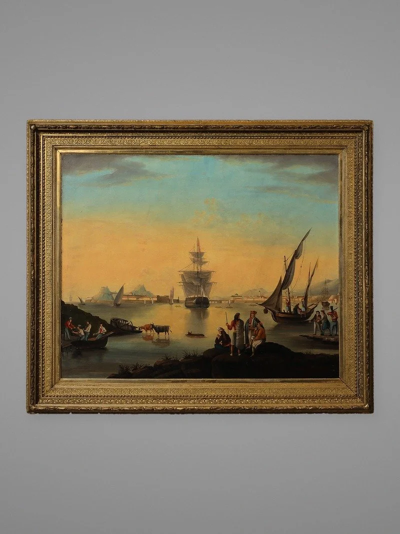 Oil painting of Corfu after the image in Joseph Cartwright's Rare Views in the Ionian Islands
