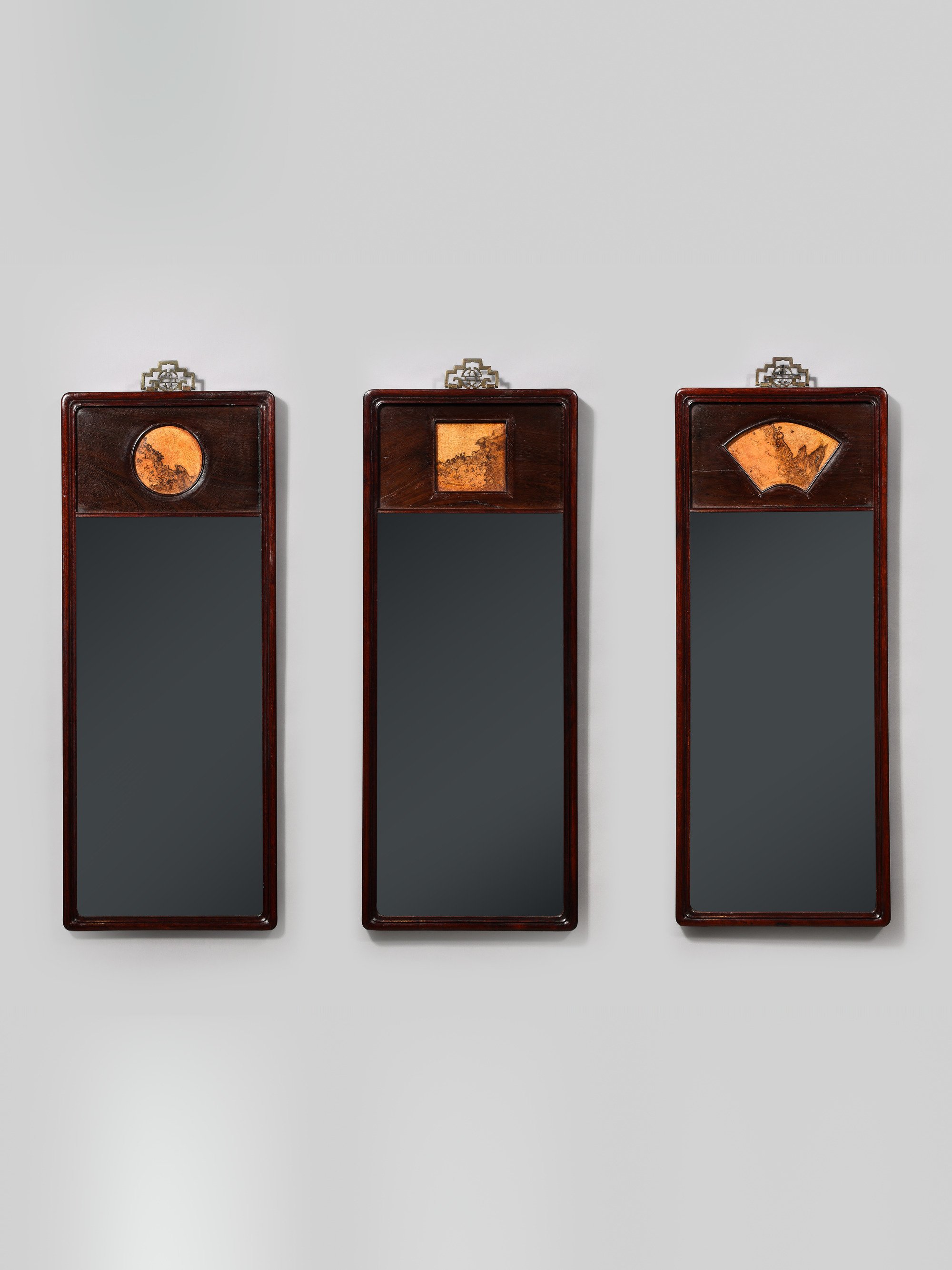 A Set of Three Chinese Hardwood Mirror Frames · Late Qing / Republic Period