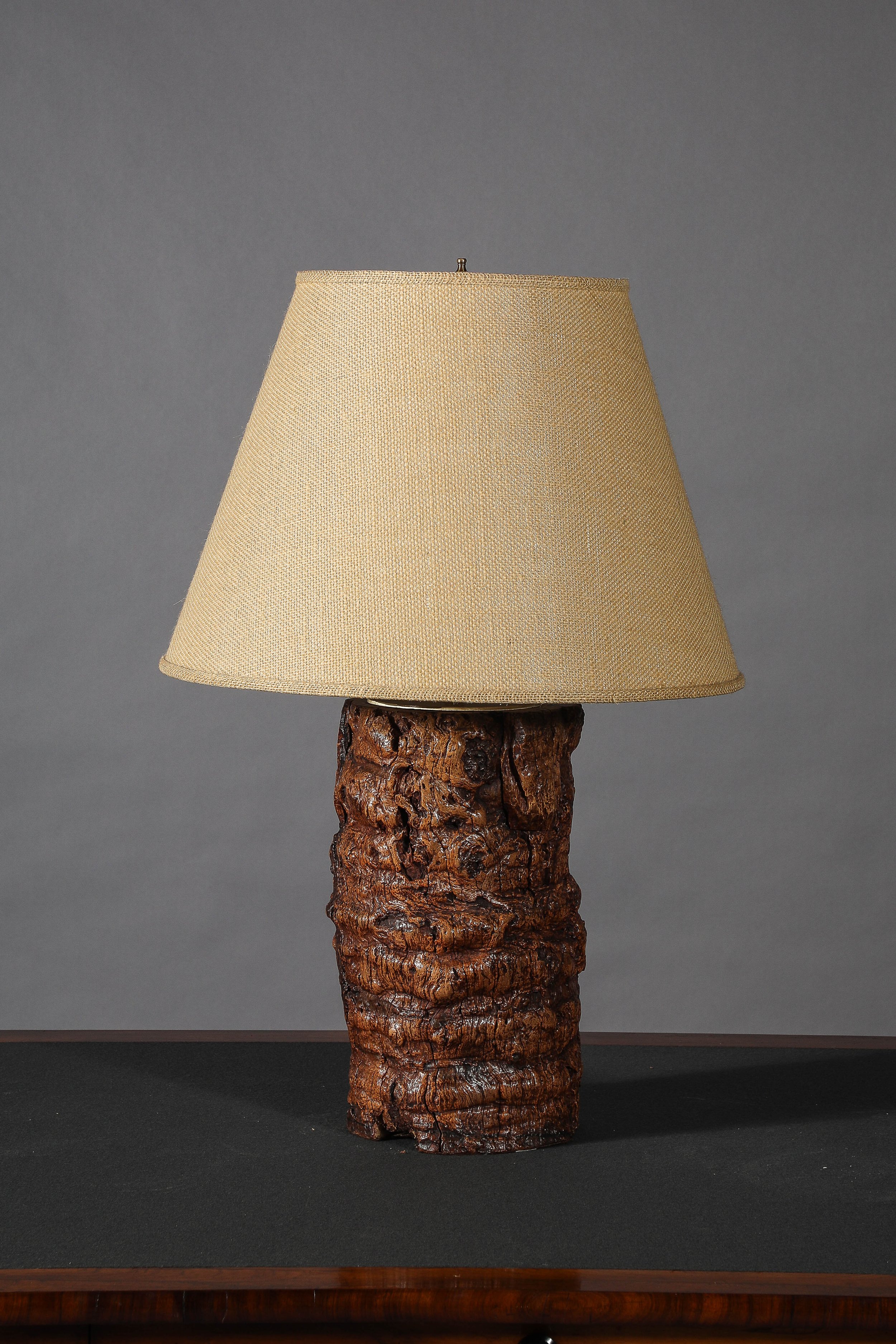 A Chinese Burlwood Table Lamp
