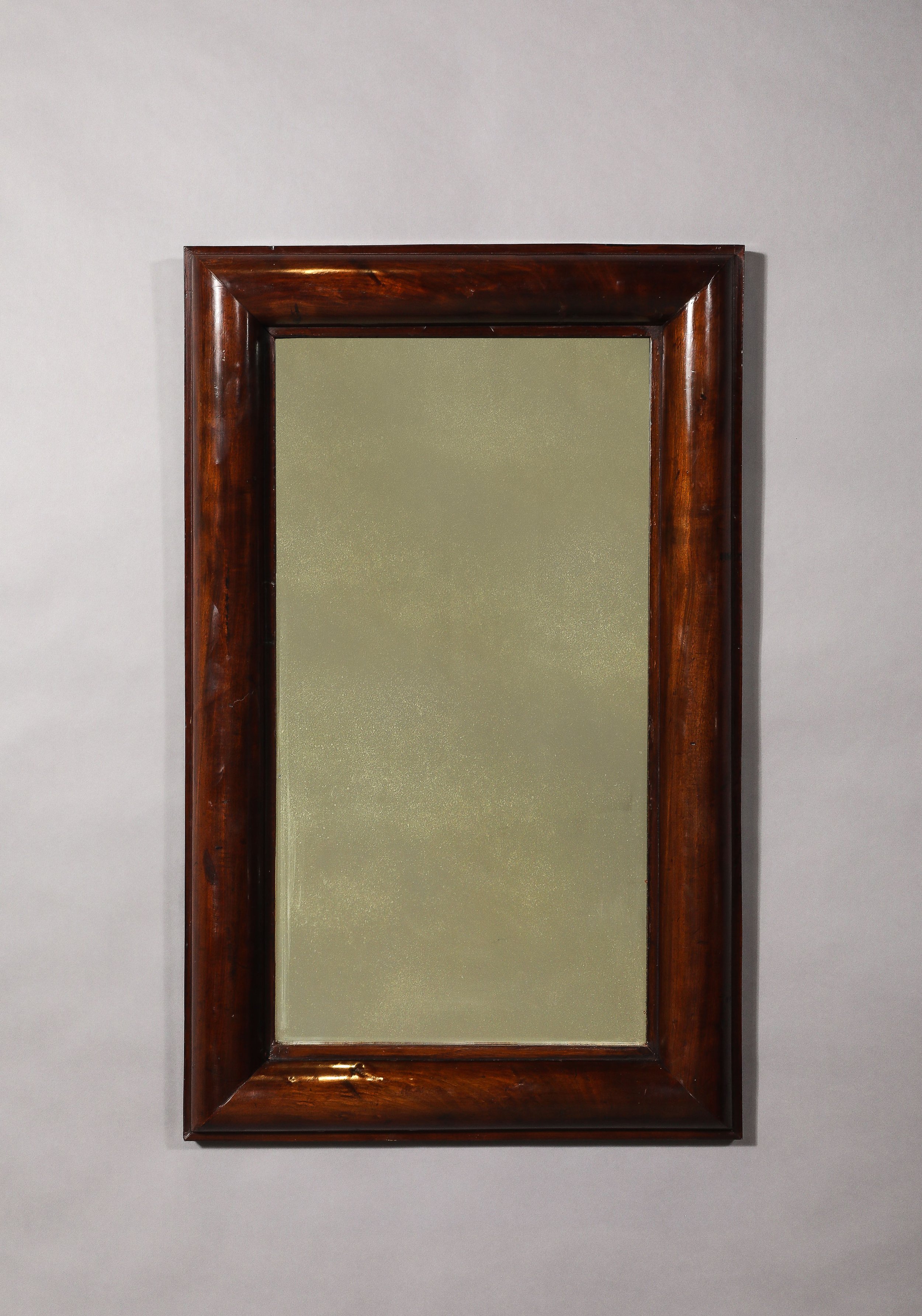 French Mahogany Cushion Mirror