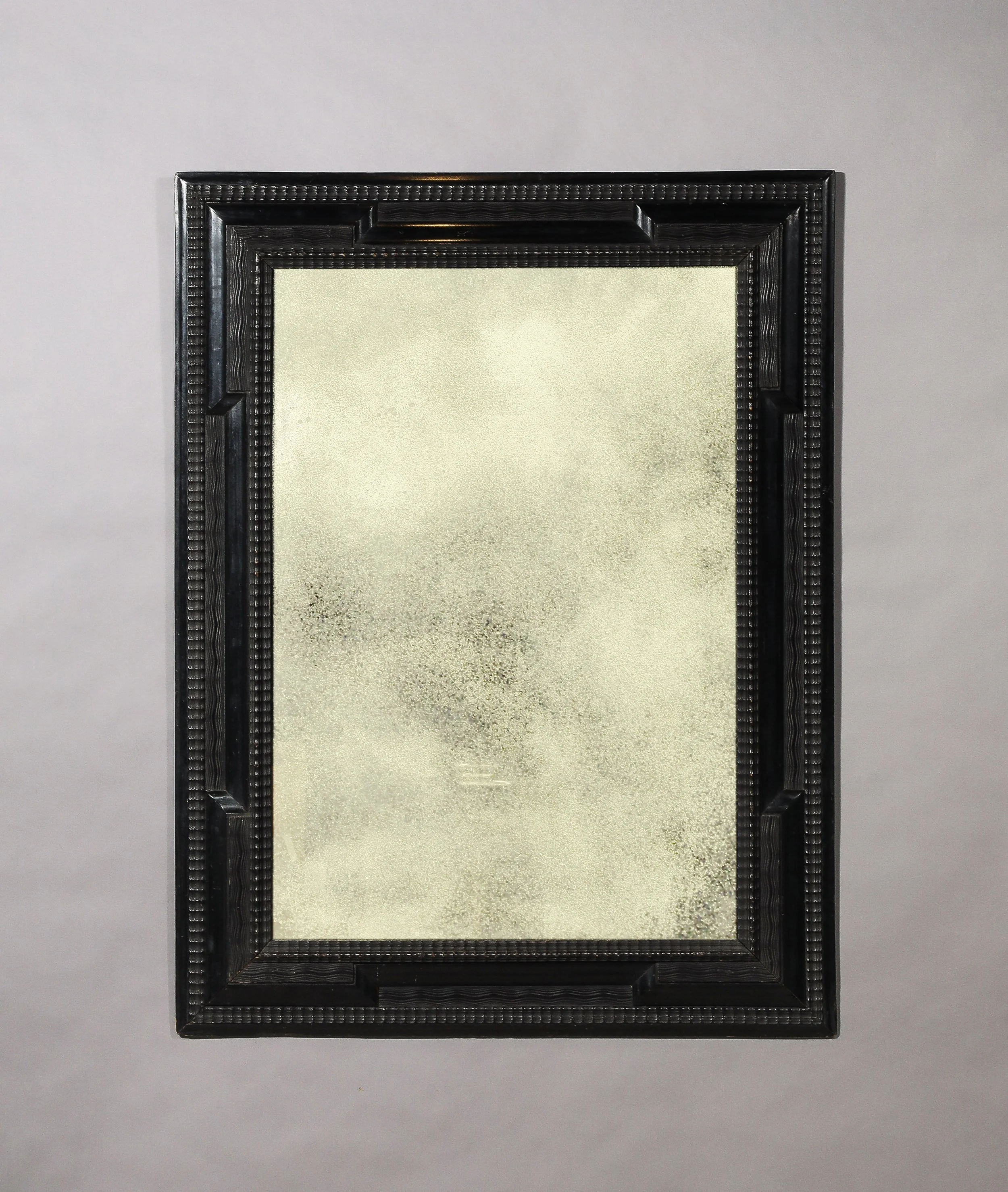 Dutch Ebonized Ripple Molded Mirror, 19th C