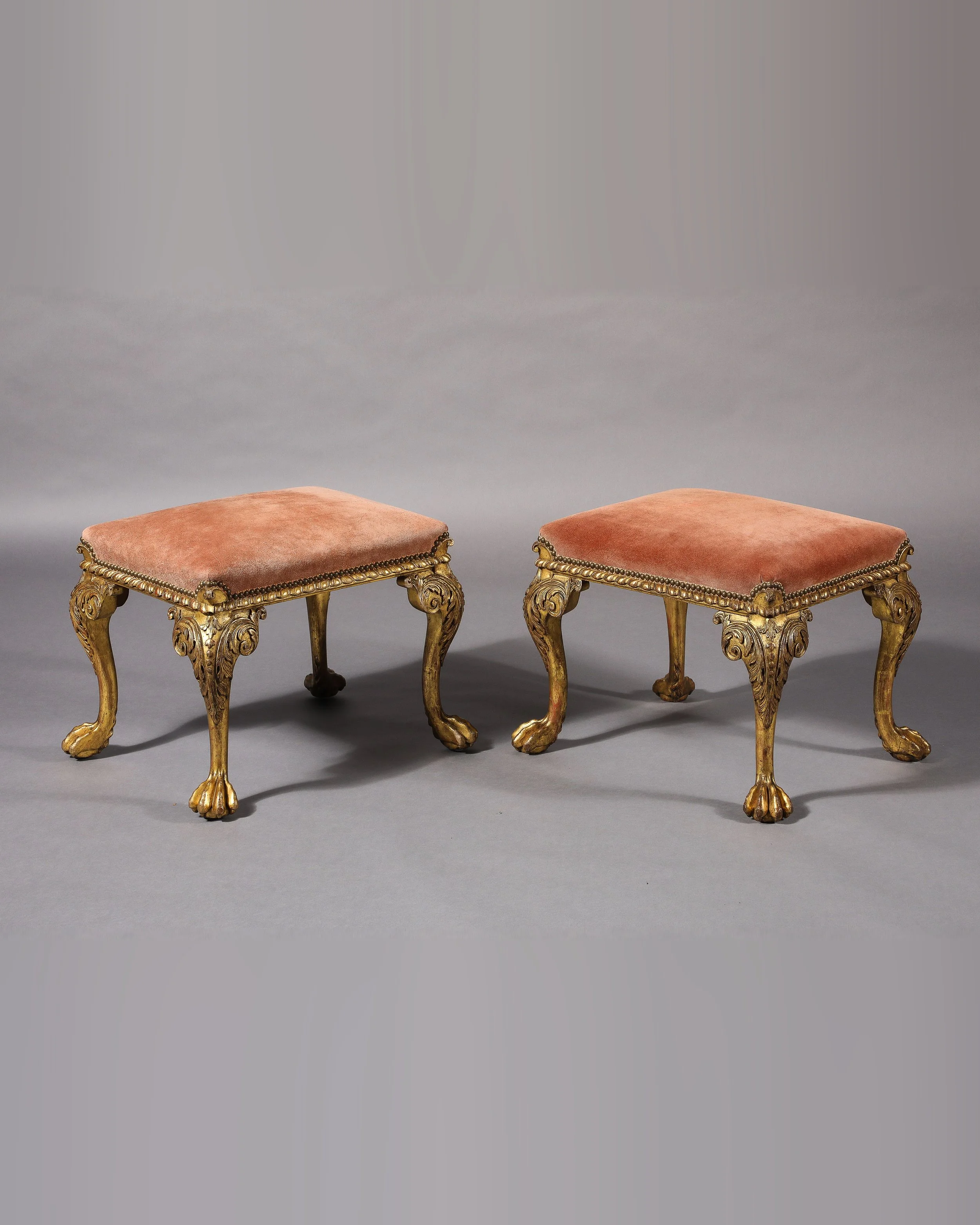 A Pair of Giltwood Stools