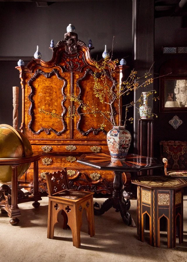 Dutch Marquetry Inlaid Wardrobe, Mid 18th Century