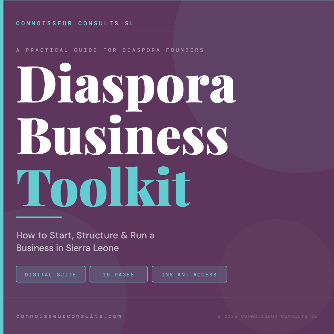 Diaspora Business Toolkit - How to Start, Structure & Run a Business in Sierra Leone