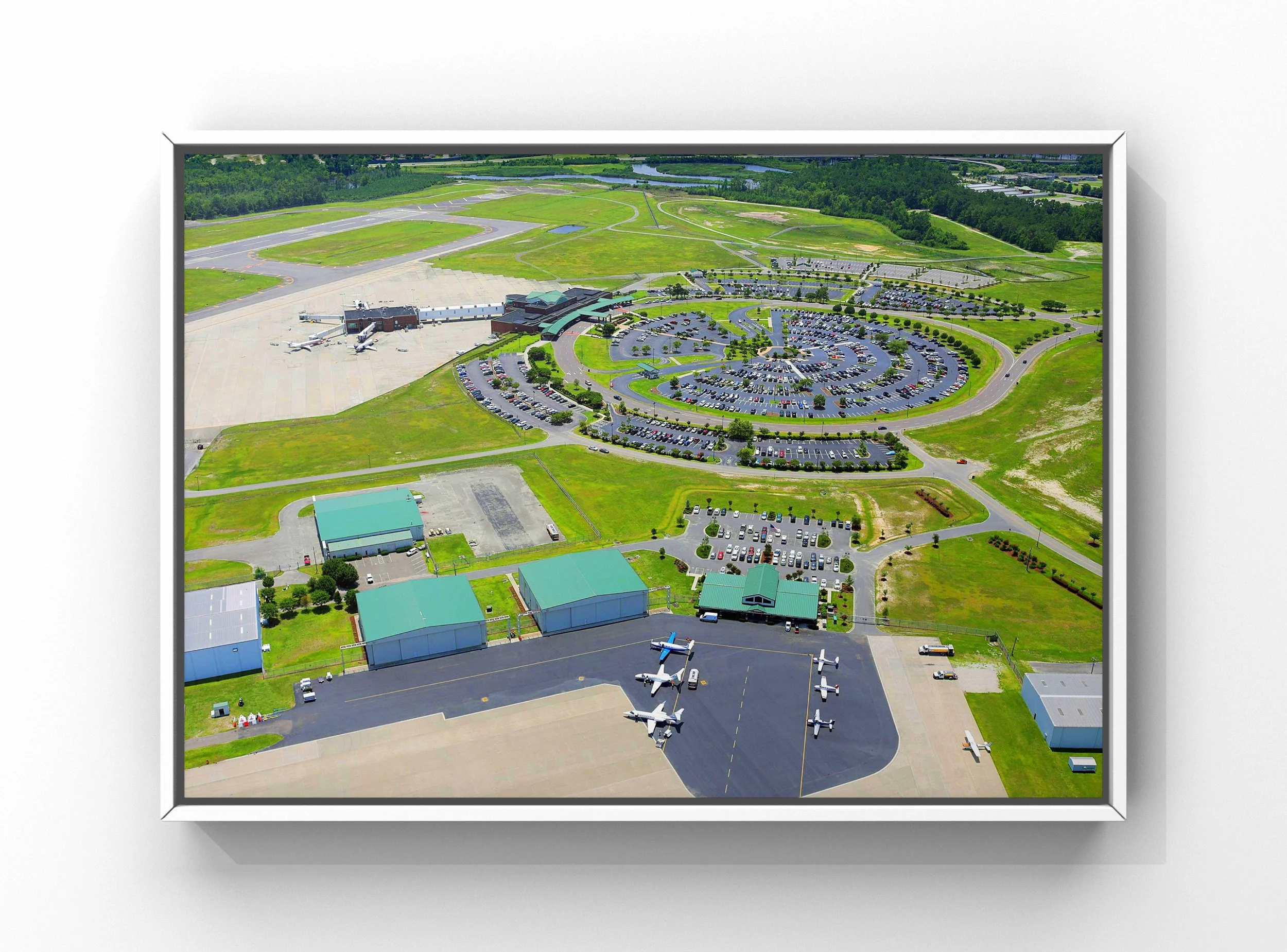 Interior aircraft detailing for carpet extraction at the  Wilmington International Airport (ILM) showing terminal area in NC