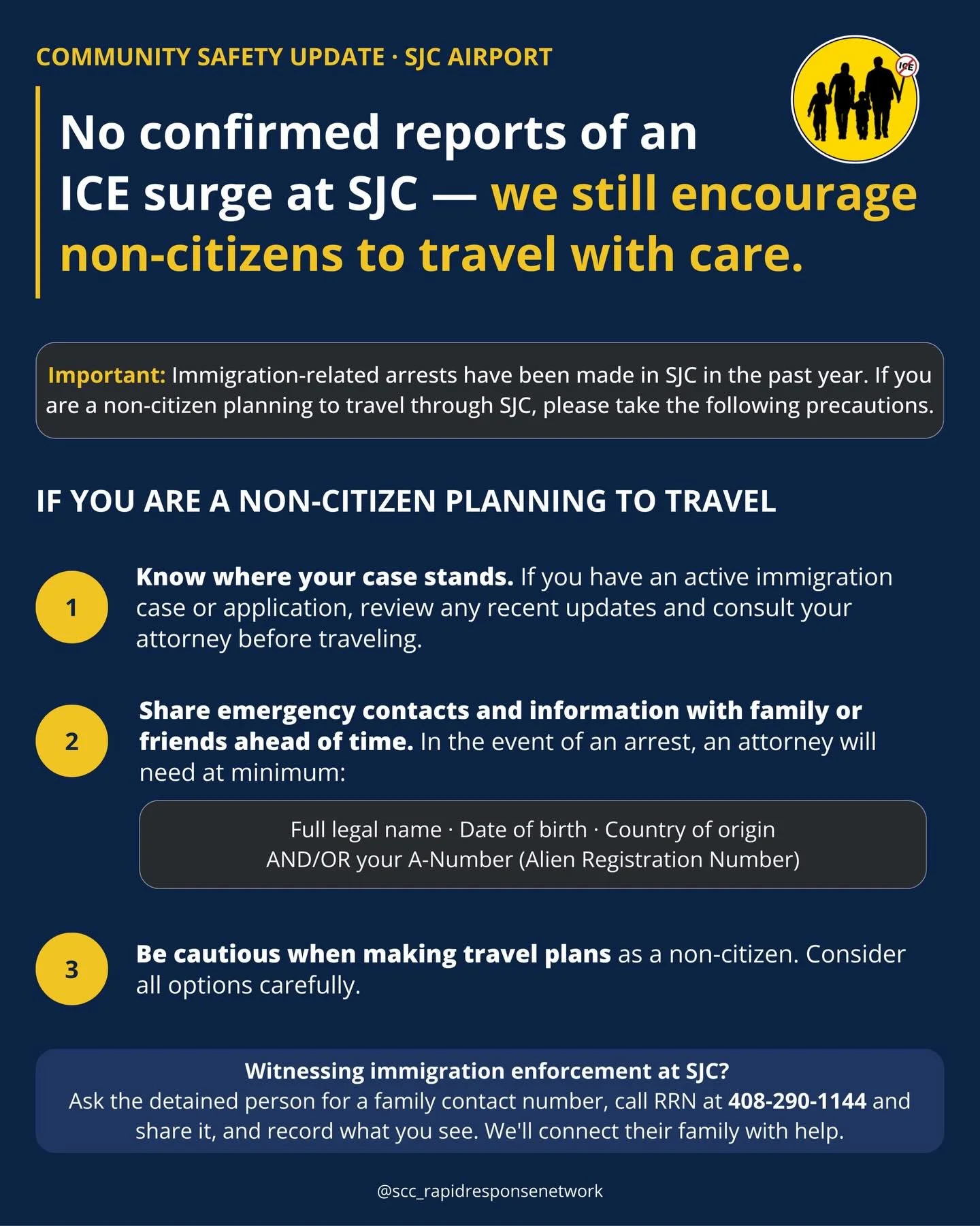 There are no confirmed reports of an ICE surge at SJC &mdash; but immigration-related arrests have happened here in the past year. If you are a non-citizen or traveling with one, know your rights and plan ahead.
📌 For more guidance on domestic trave