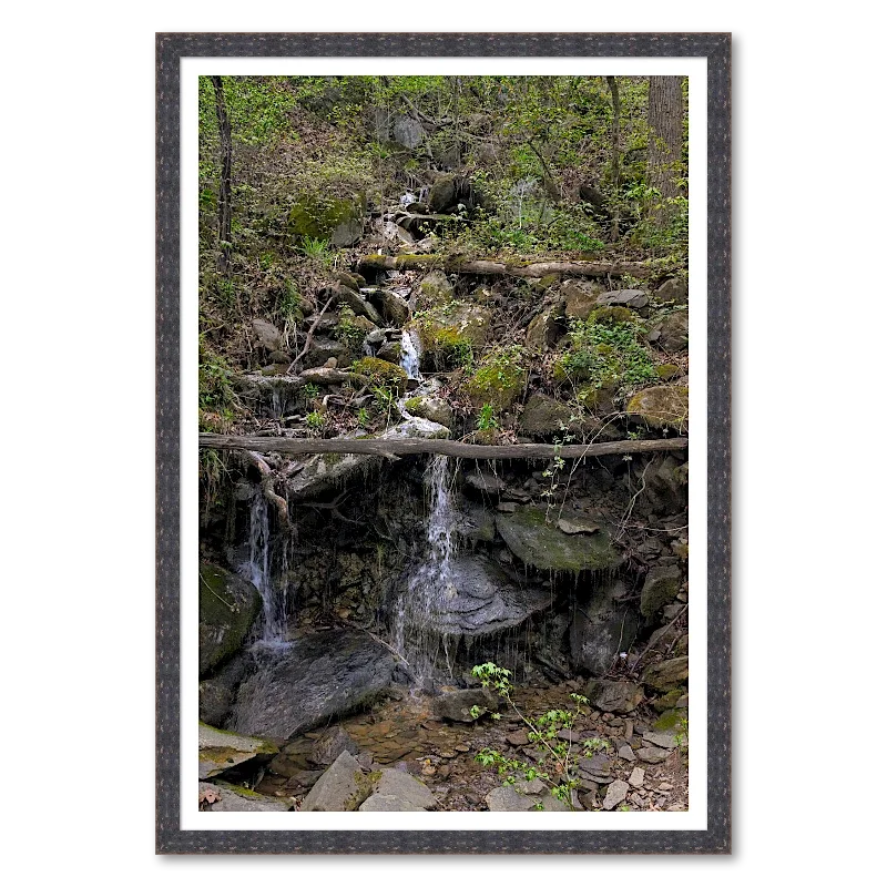 Spring Cascade Through Mossed Stone_Framed.webp