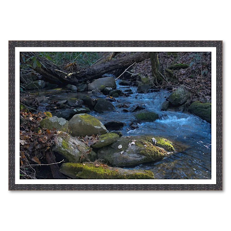 Mossed Boulders Along a Winter Brook_Framed.webp