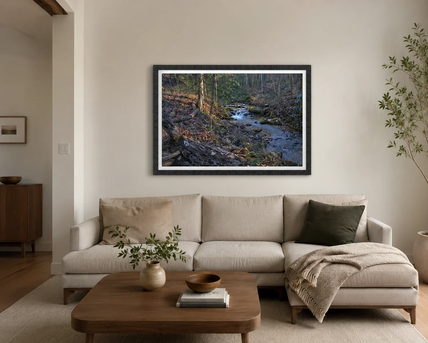 Mountain Stream in Winter Light