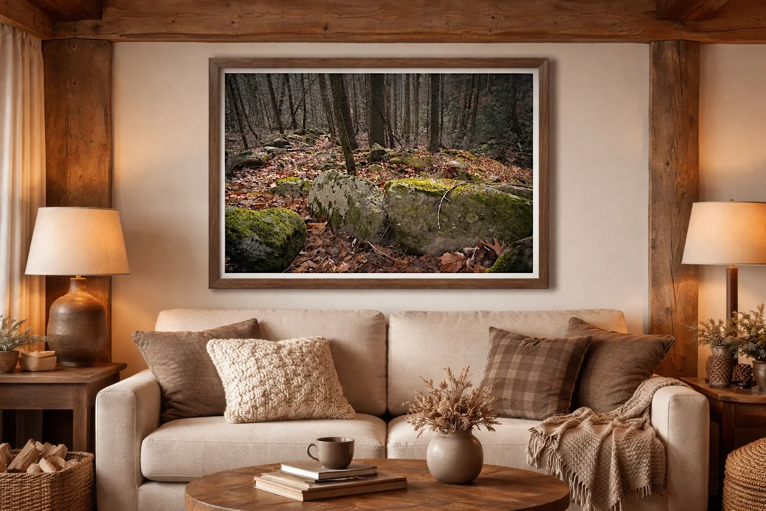 Moss-Lit Boulder Line