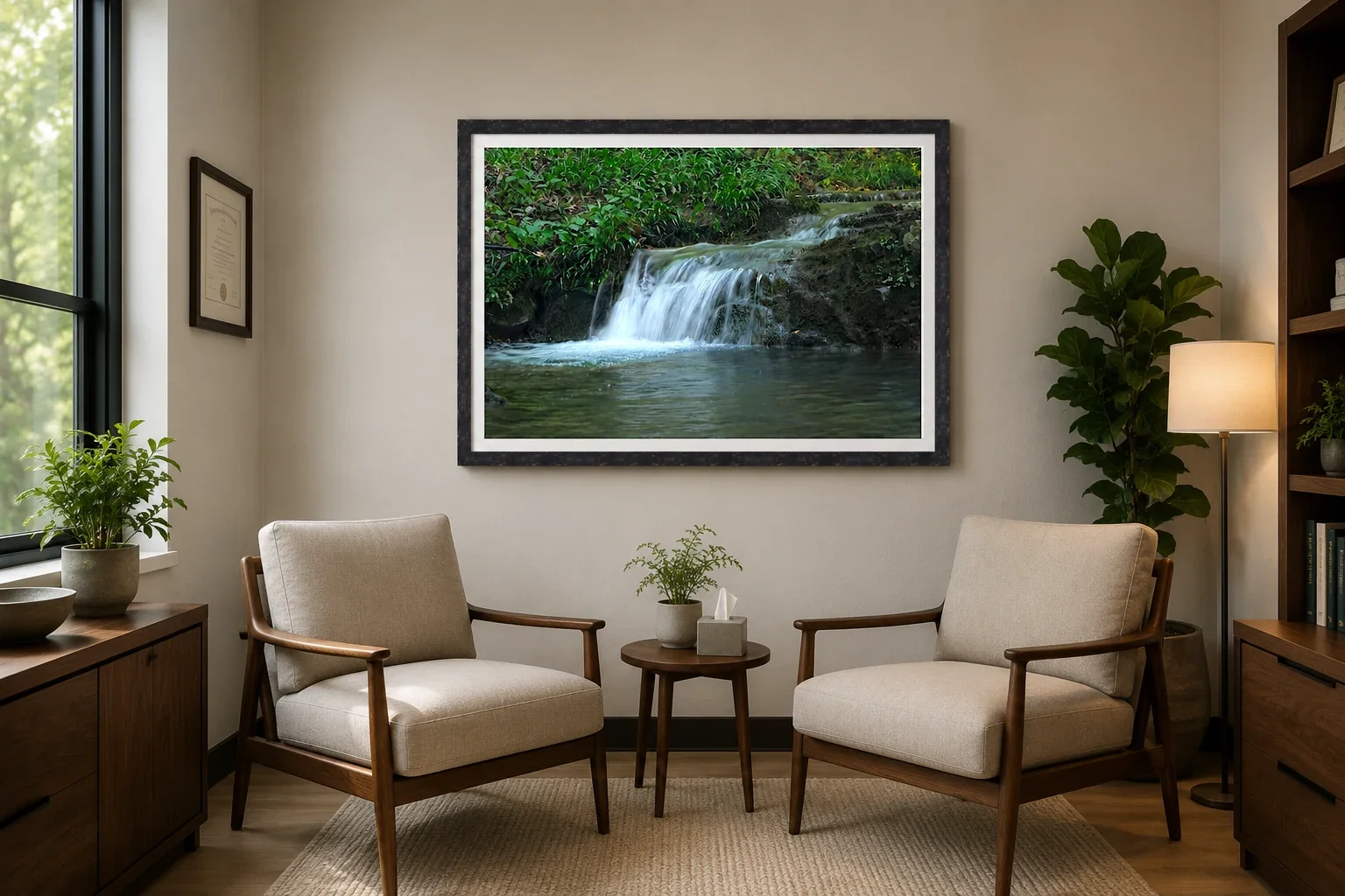 Forest Cascade Over Rock Ledge_Mockup-Professional.webp