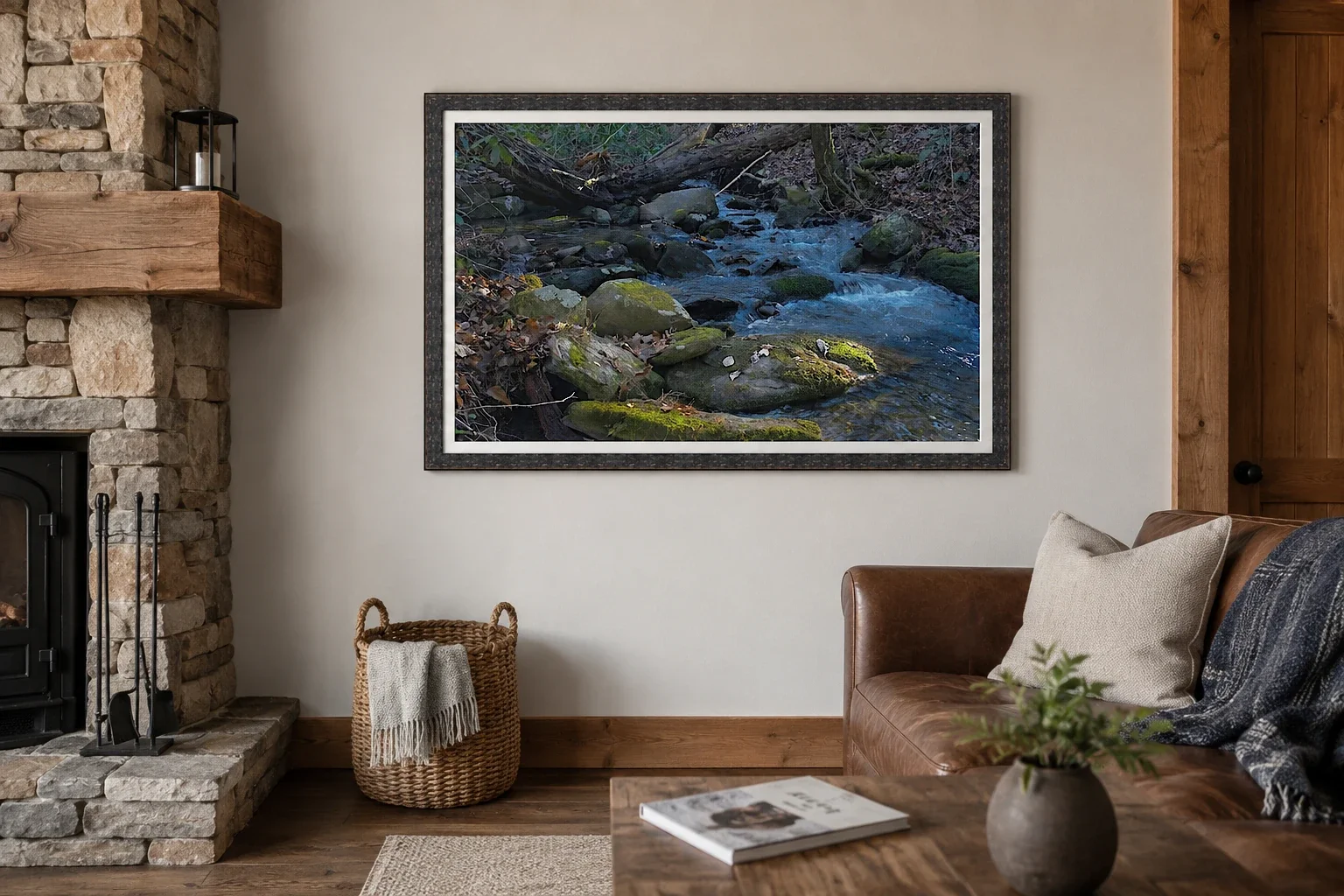 Mossed Boulders Along a Winter Brook_Mockup-Rustic.webp