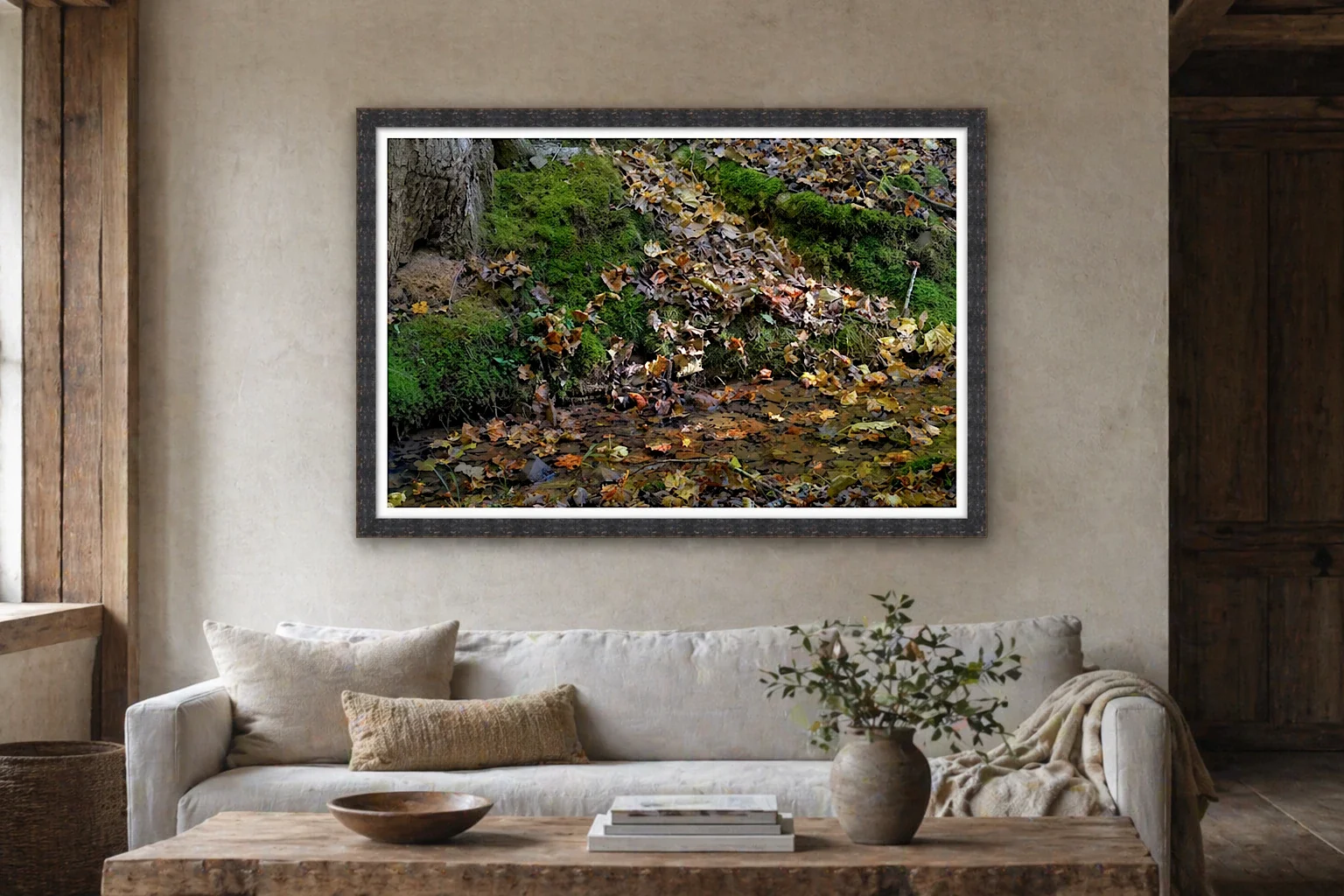 Autumn Leaves by a Creek