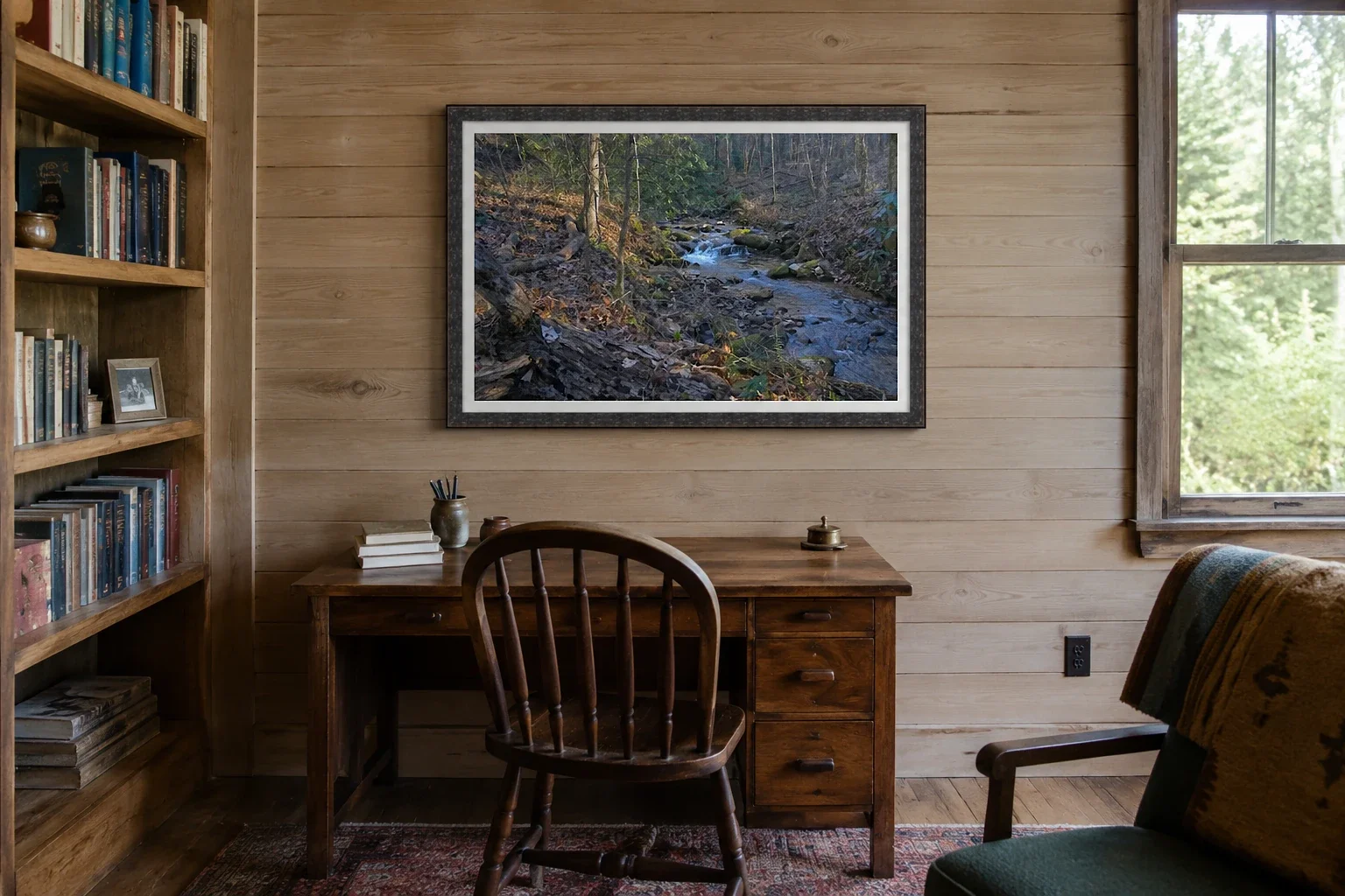 Mountain Stream in Winter Light_Mockup-Rustic.webp