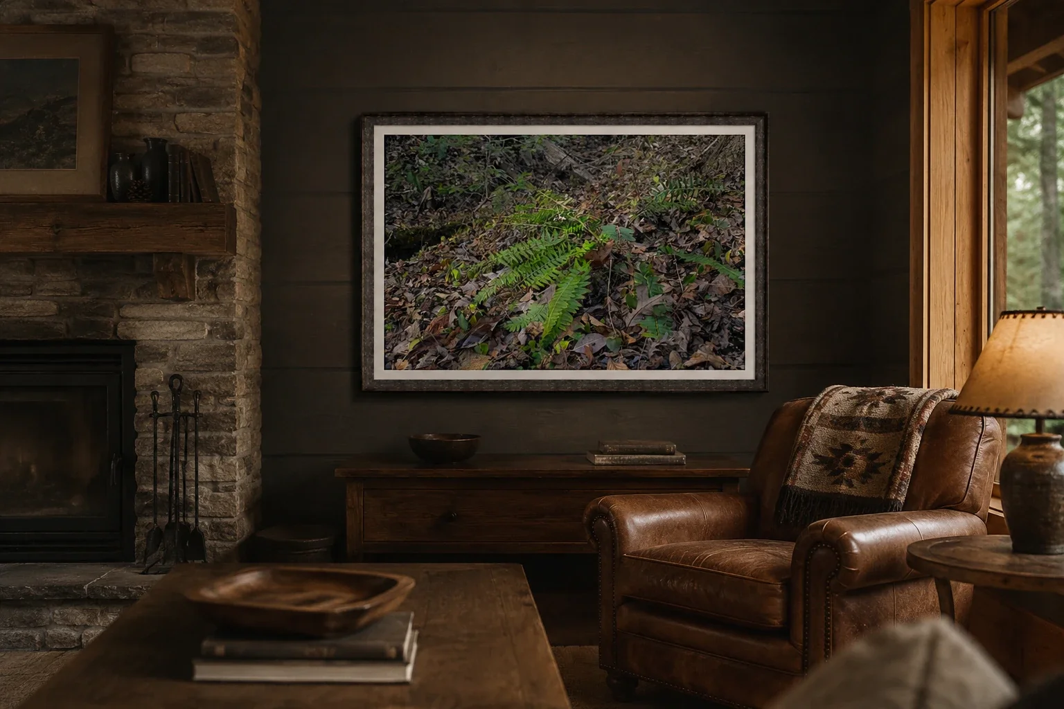 Winter Ferns Along a Woodland Slope_Mockup-Rustic.webp