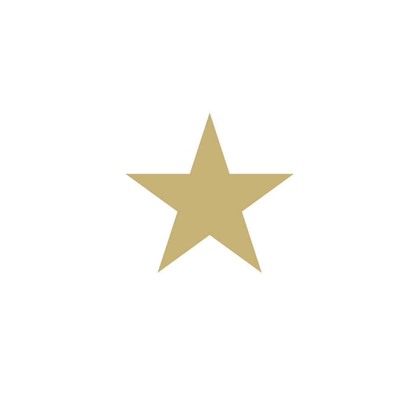 Gold star on navy blue background