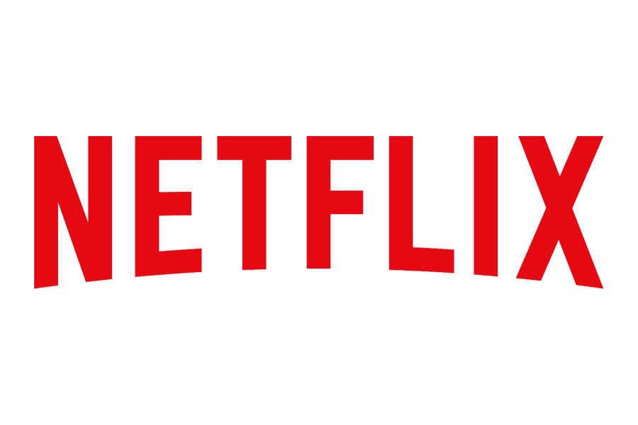 Netflix logo in red text on a white background.