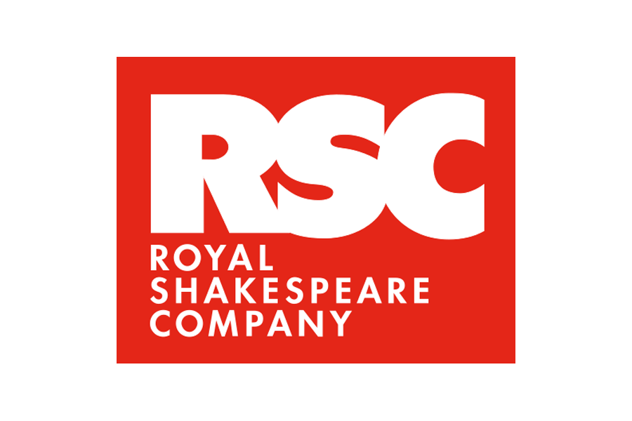 Logo of the Royal Shakespeare Company with a red background, white bold letters RSC, and text below reading 'Royal Shakespeare Company'.