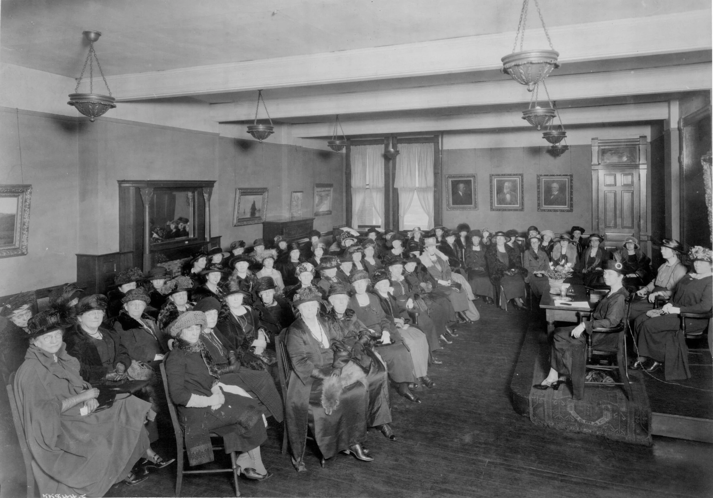 The final meeting of the Indianapolis Woman's Club in the former Propylaeum building on North Street, March 16, 1923.
