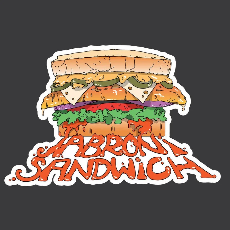 Illustration of a submarine sandwich with various fillings and the words "Subcaton Sandwich" underneath in a stylized font.