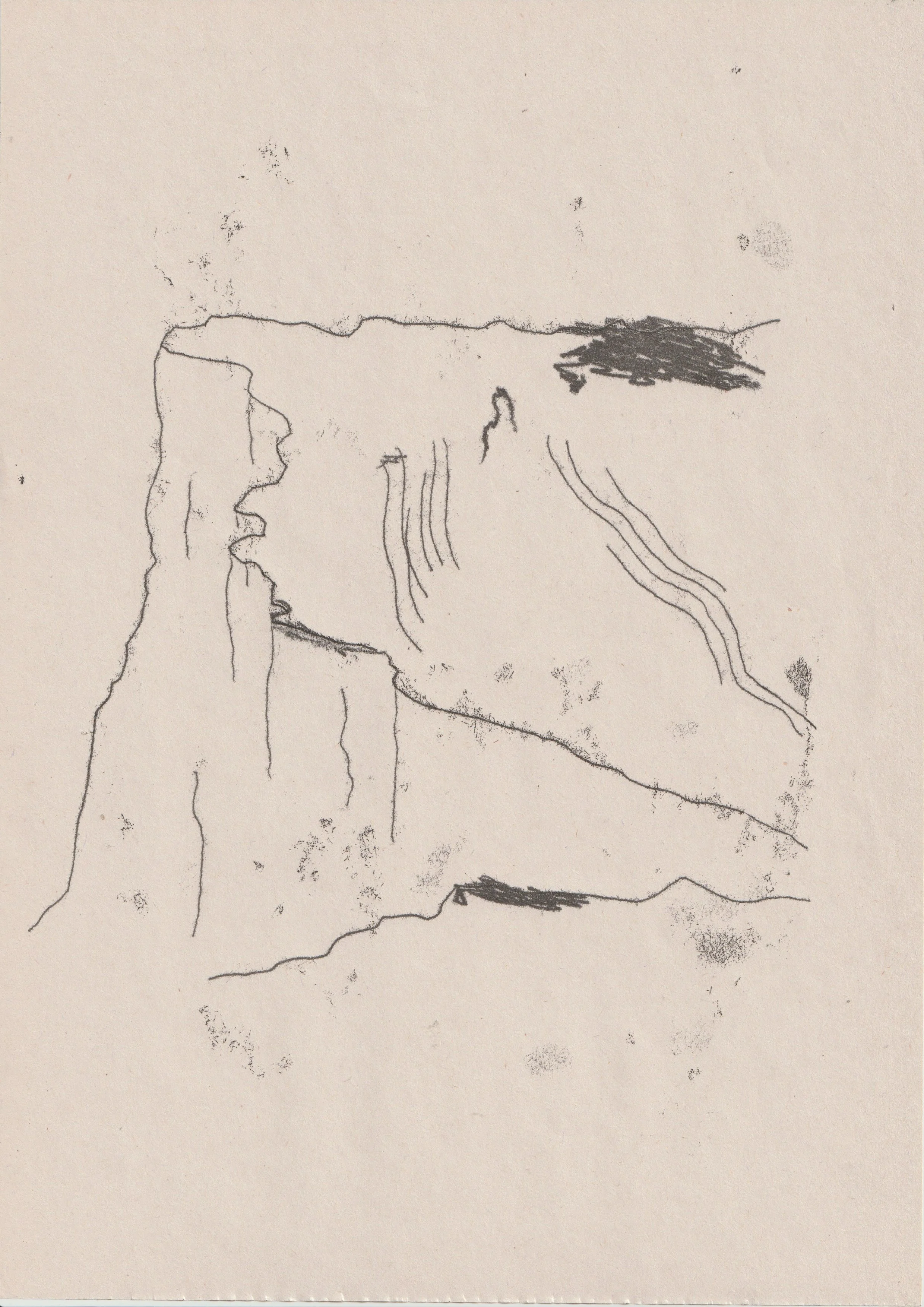 Natasha Motaghi, Waiting for you ontop of the windiest of hills, A4,, Ink on Newsprint, 2023, £225  .jpg.jpeg