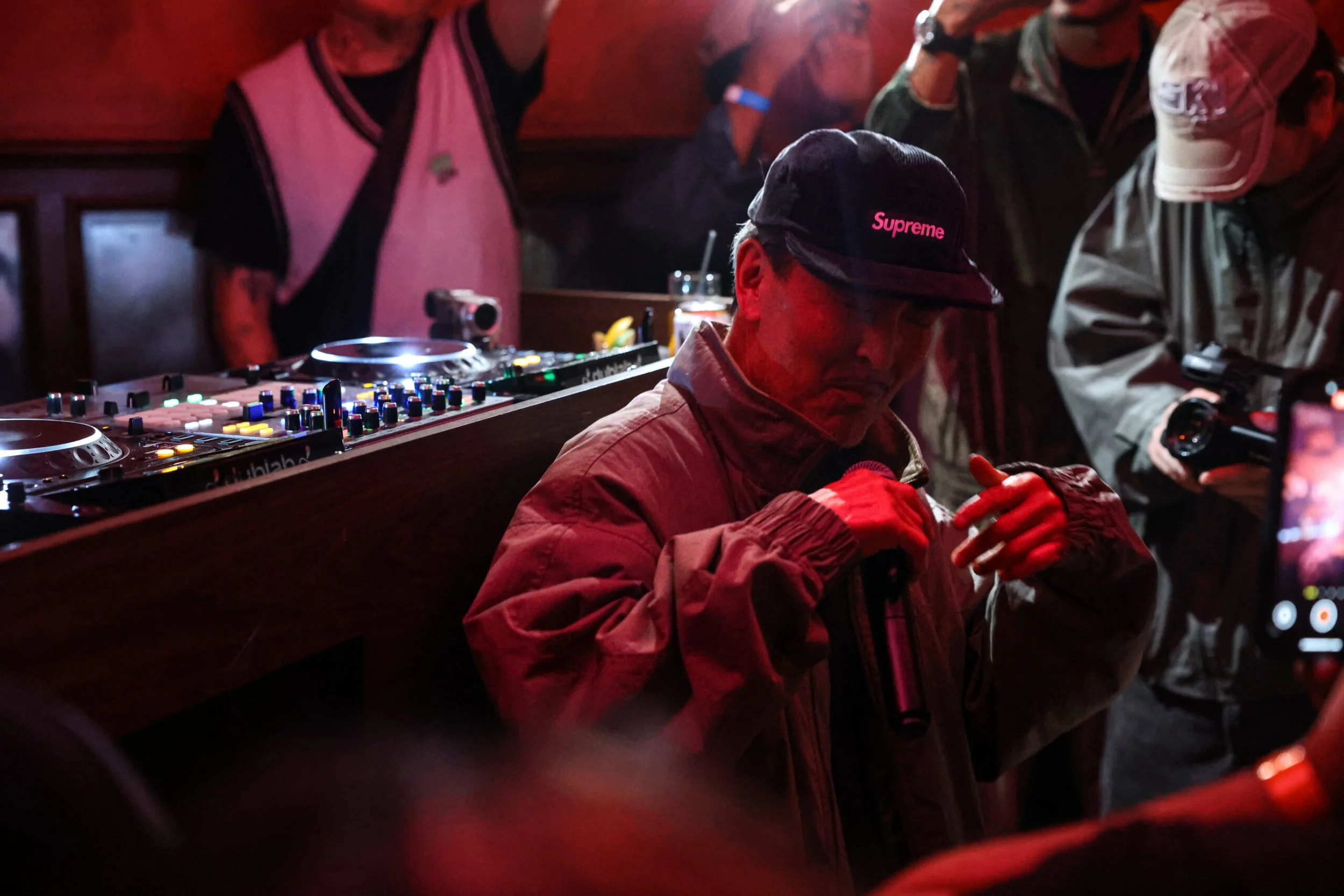 Gary performing as Sweatshirt after being asked for an encore by the crowd.