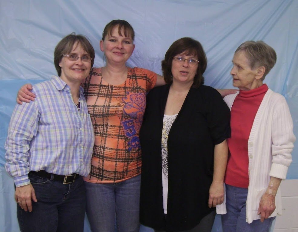 Mary, Michelle, Cherie, and Mom. January 2014.