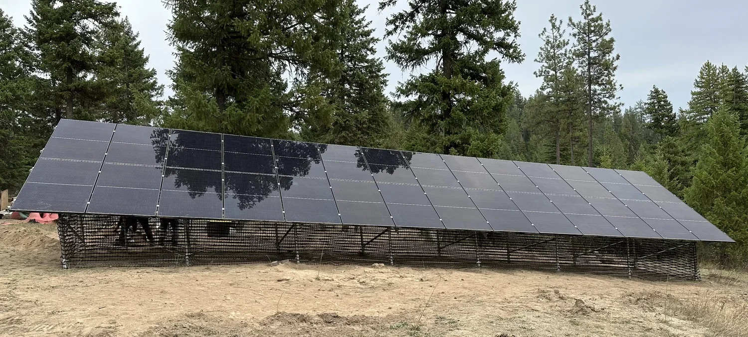 Ground mount solar installation for residential property in North Idaho