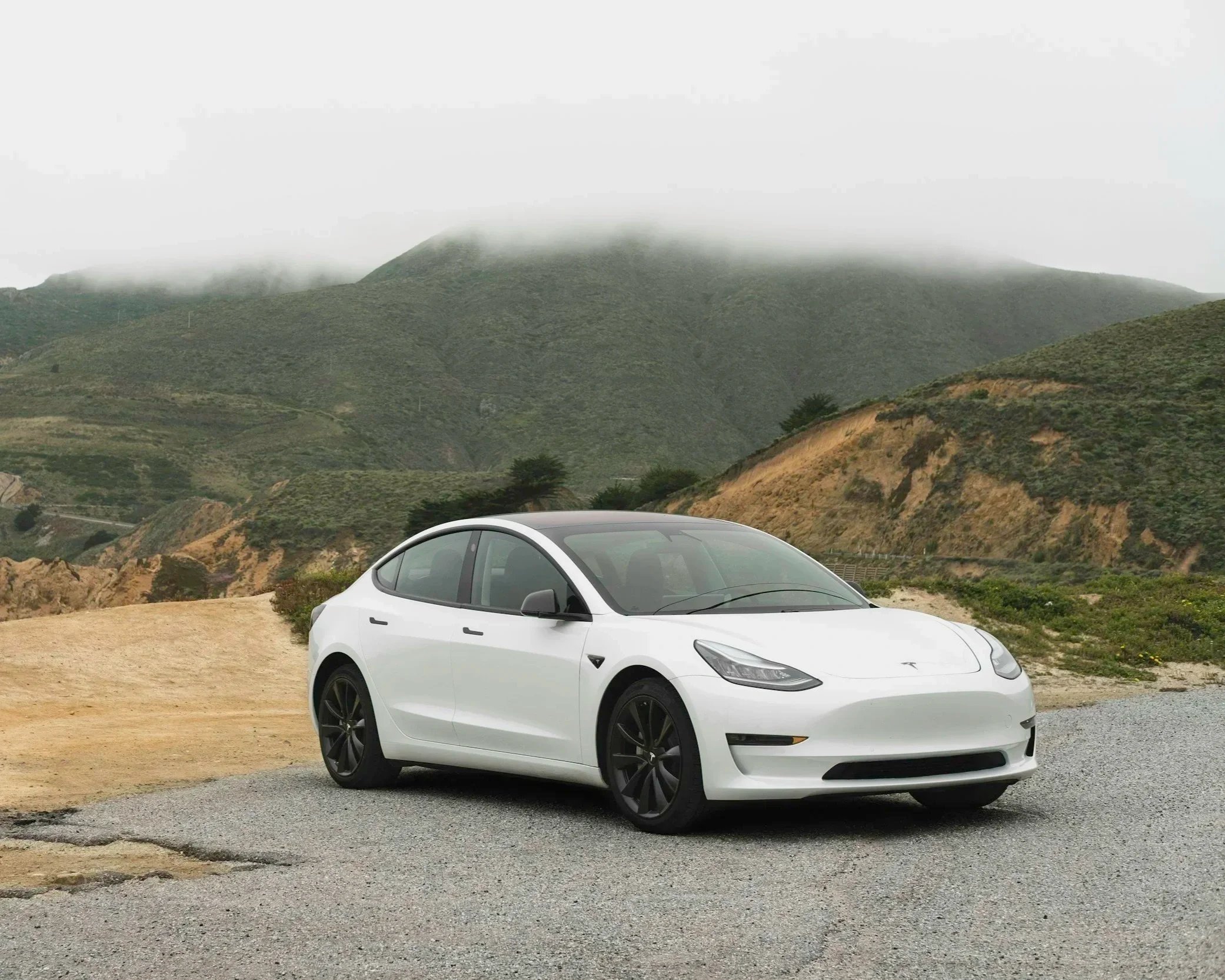 Tesla electric vehicle parked