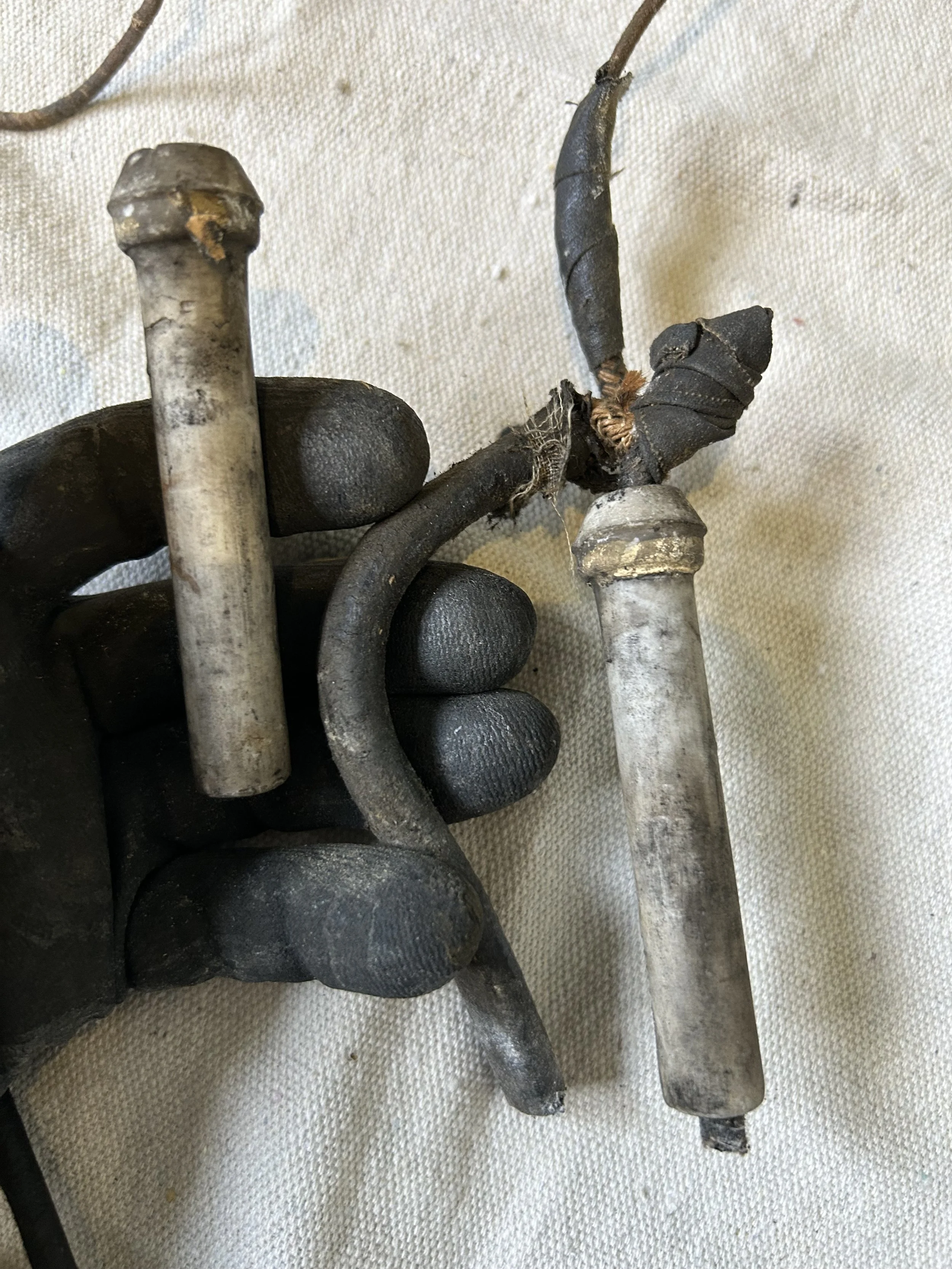 Knob and tube wiring in a 1912 home in Wallace Idaho showing outdated electrical system