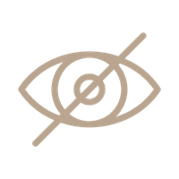 Icon of an eye with a line through it, representing privacy or hidden content.